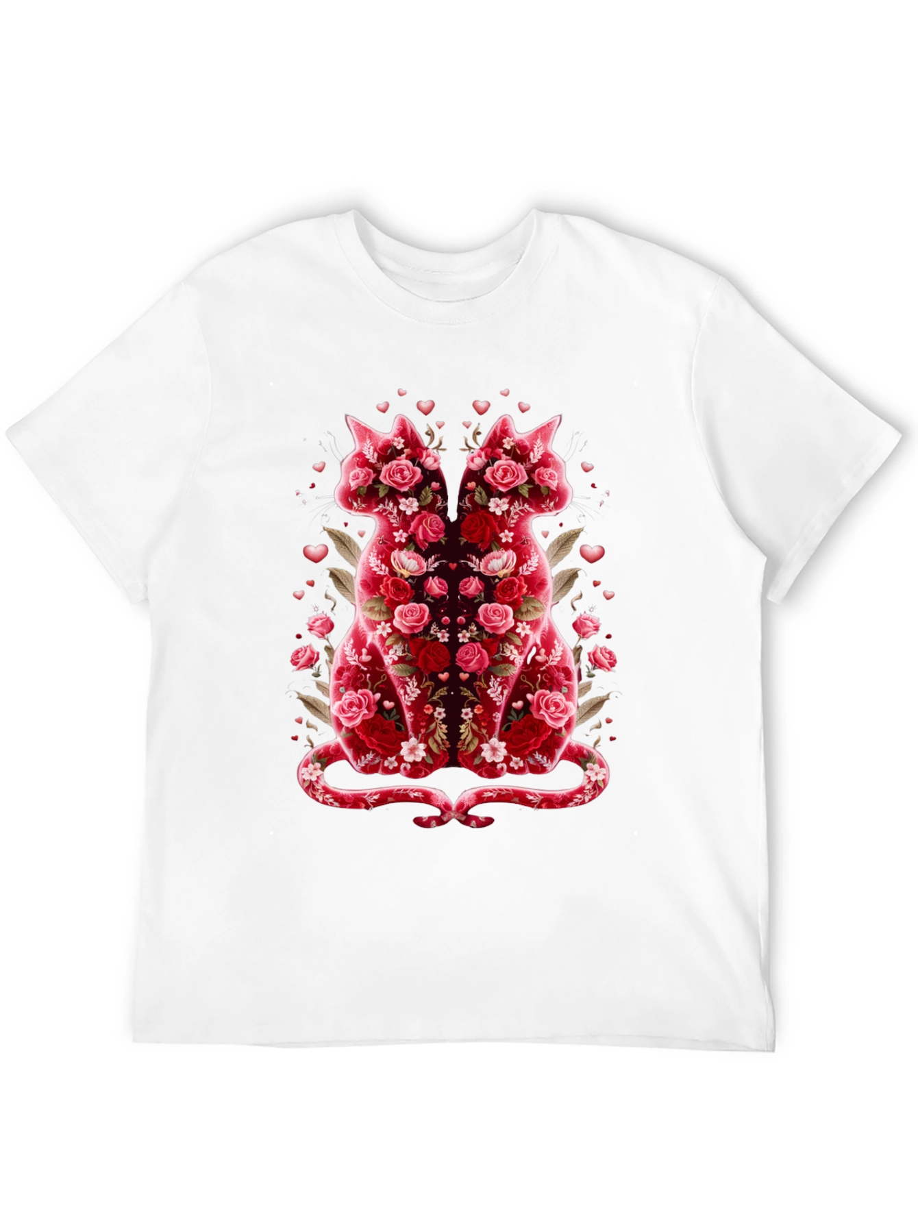 Floral Cat Lover T-Shirt - Valentines Day Edition