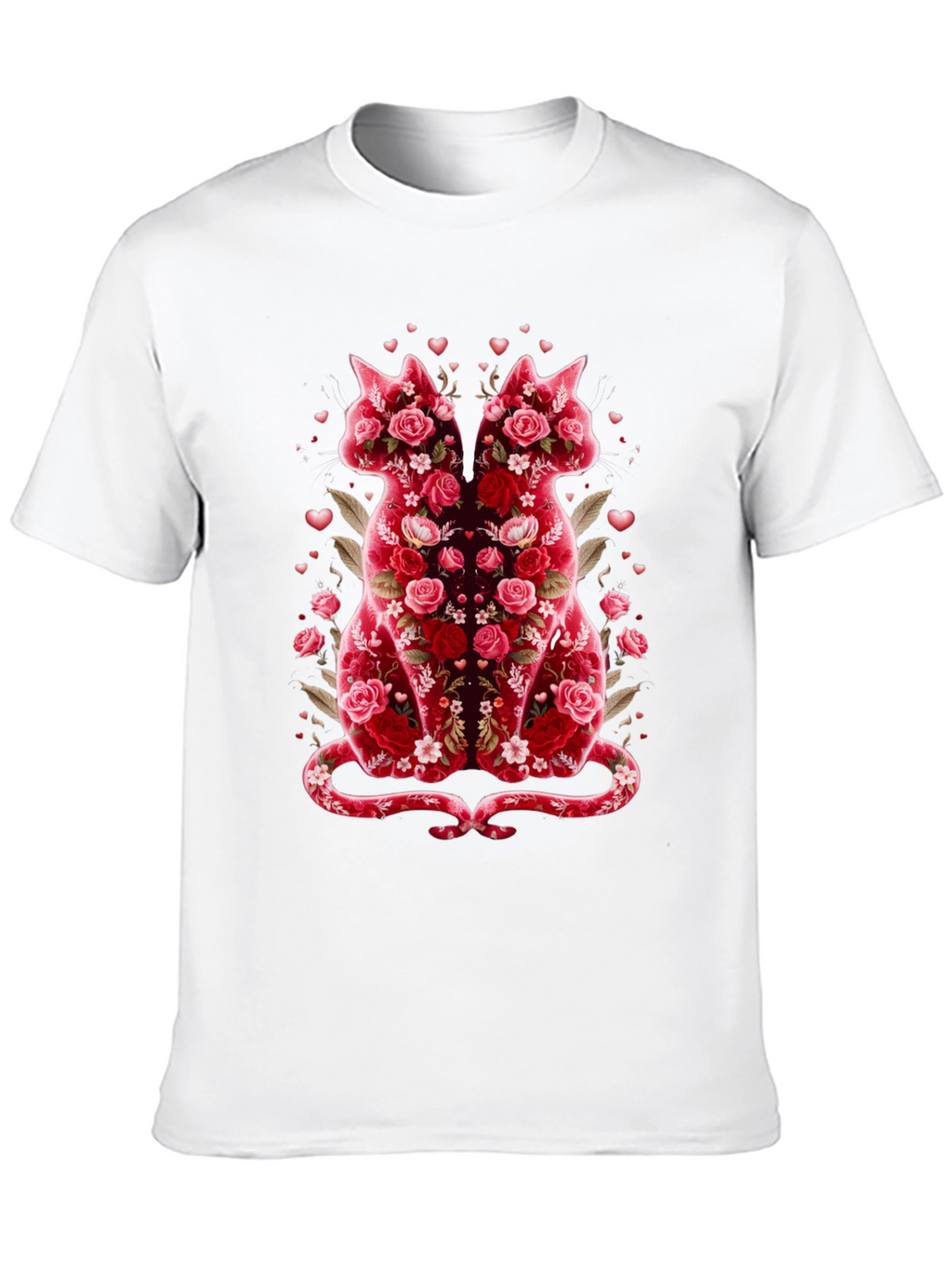 Floral Cat Lover T-Shirt - Valentines Day Edition