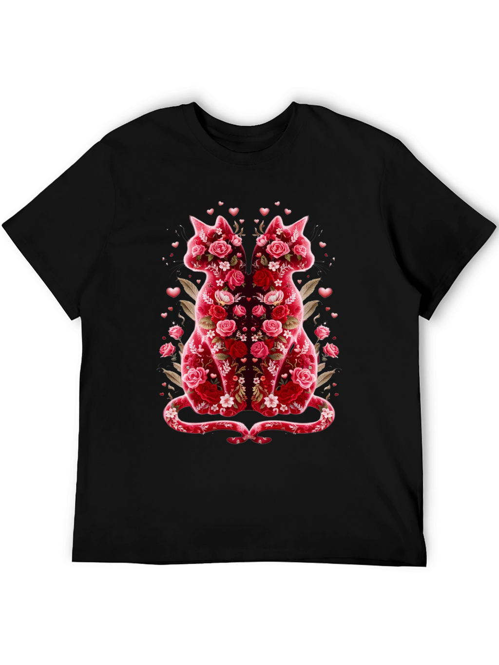 Floral Cat Lover T-Shirt - Valentines Day Edition