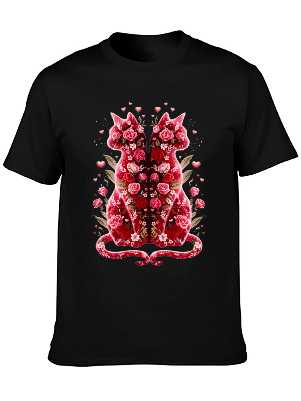 Floral Cat Lover T-Shirt - Valentines Day Edition