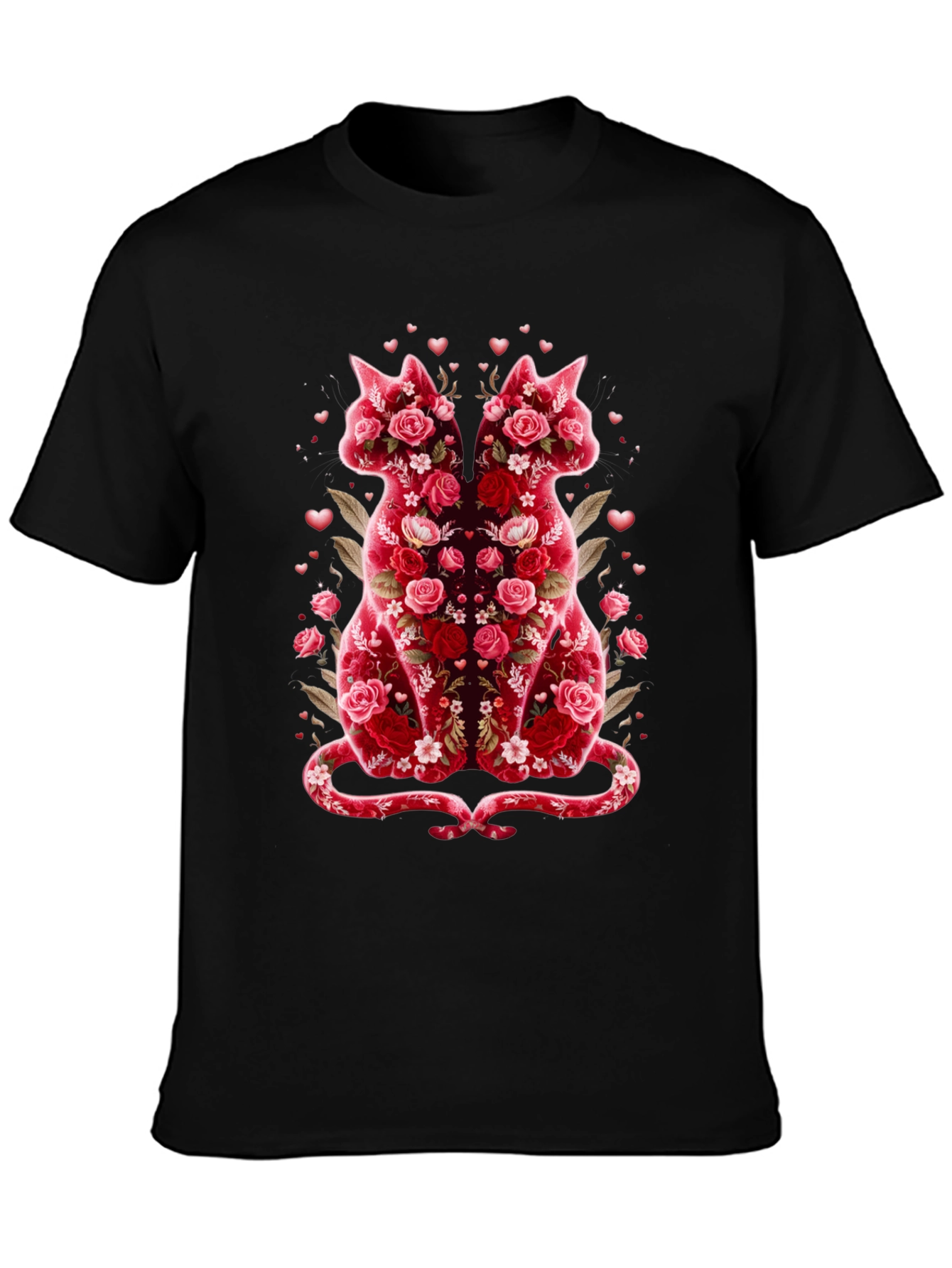 Floral Cat Lover T-Shirt - Valentines Day Edition