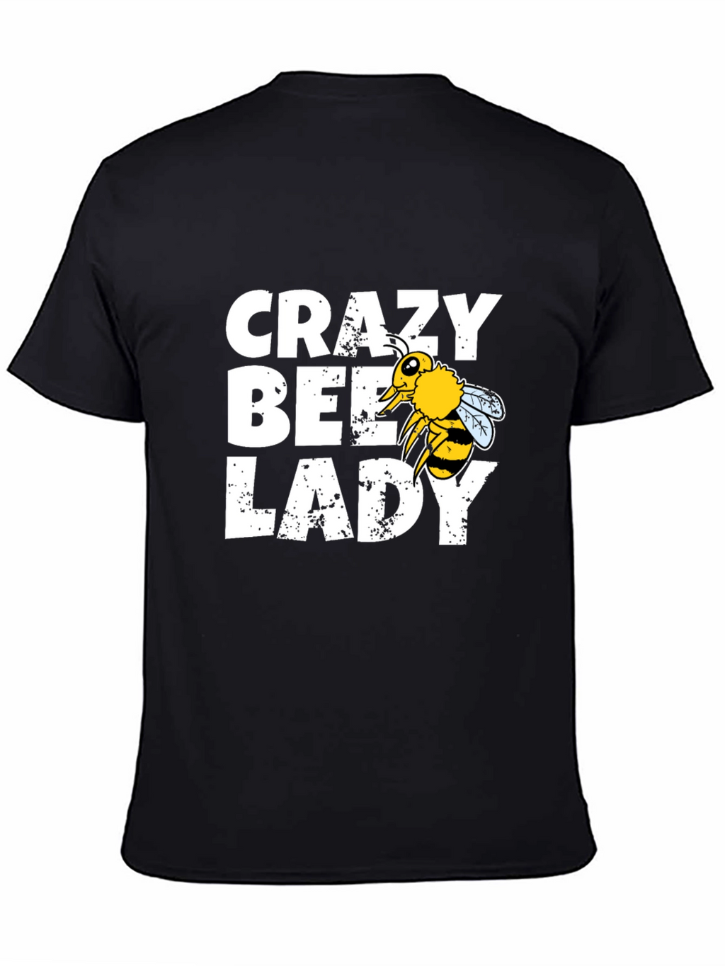 Crazy Bee Lady Graphic Tee - Black Cotton Blend