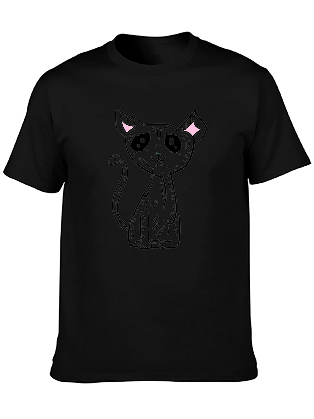 Black Cat Graphic Tee - Unique Design