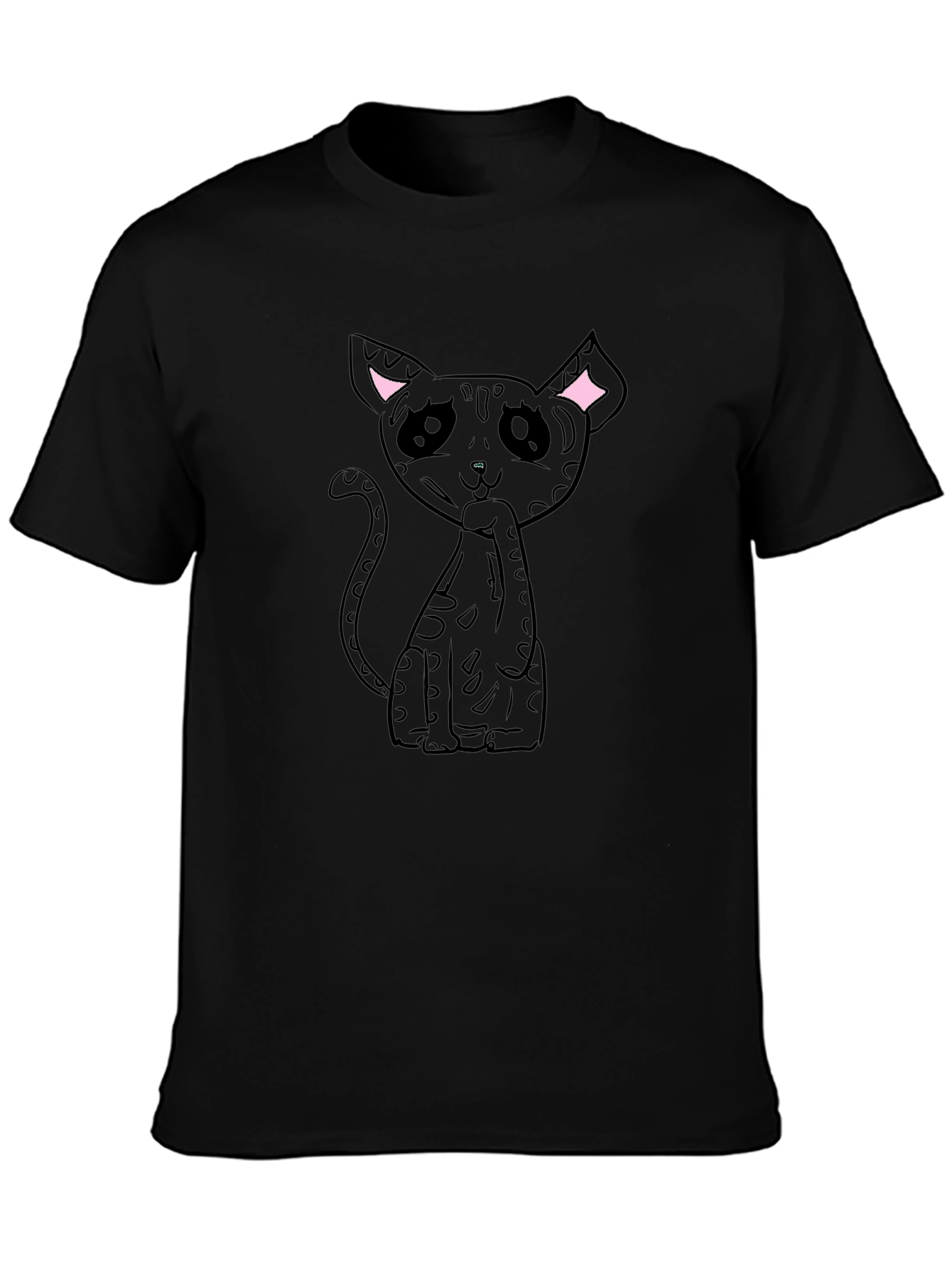 Black Cat Graphic Tee - Unique Design