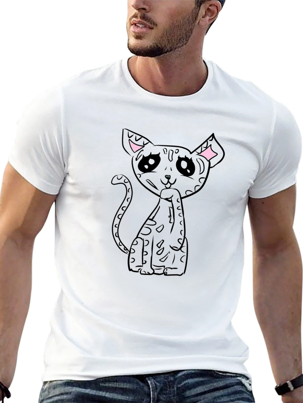 Black Cat Graphic Tee - Unique Design