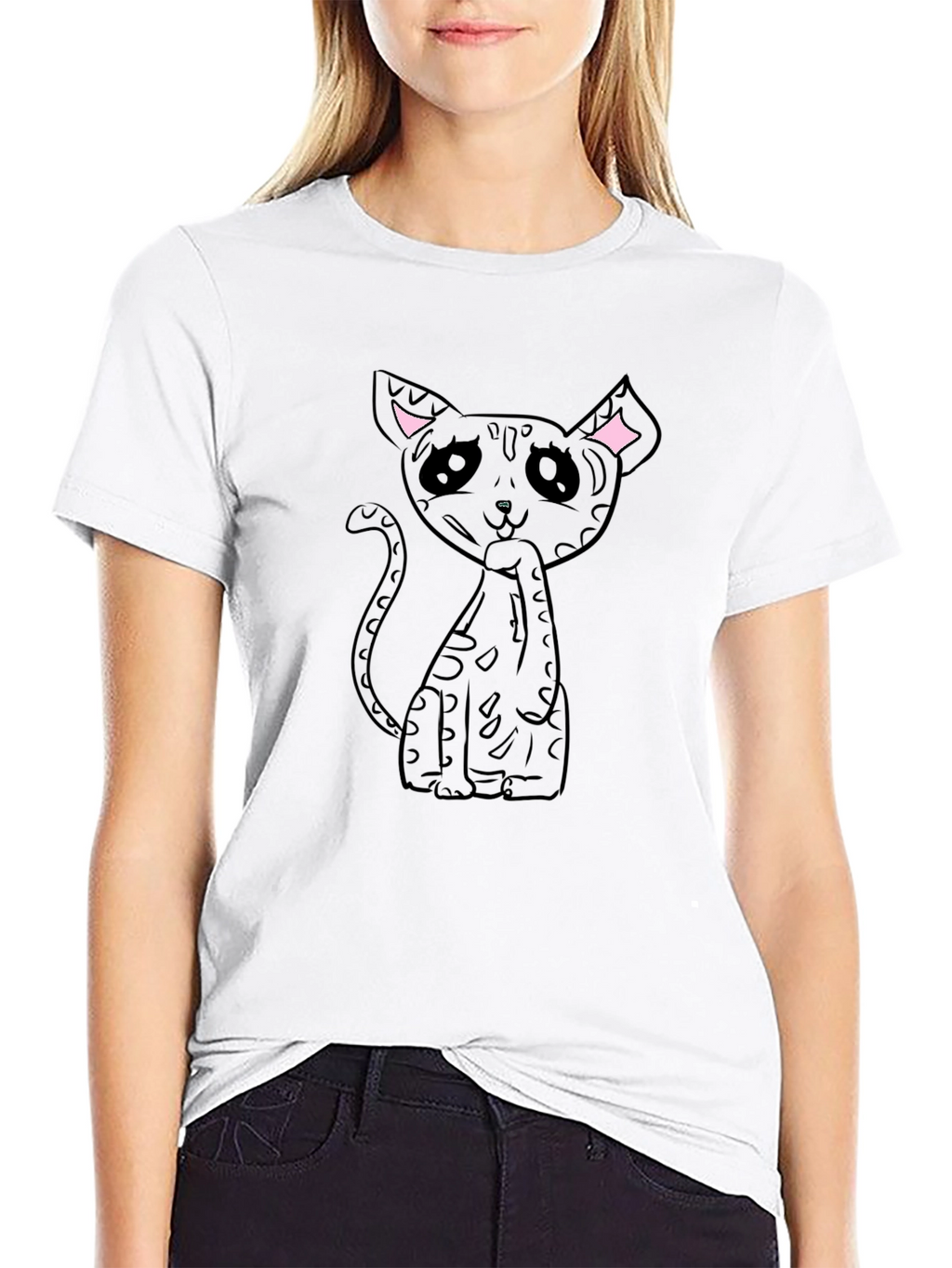 Black Cat Graphic Tee - Unique Design