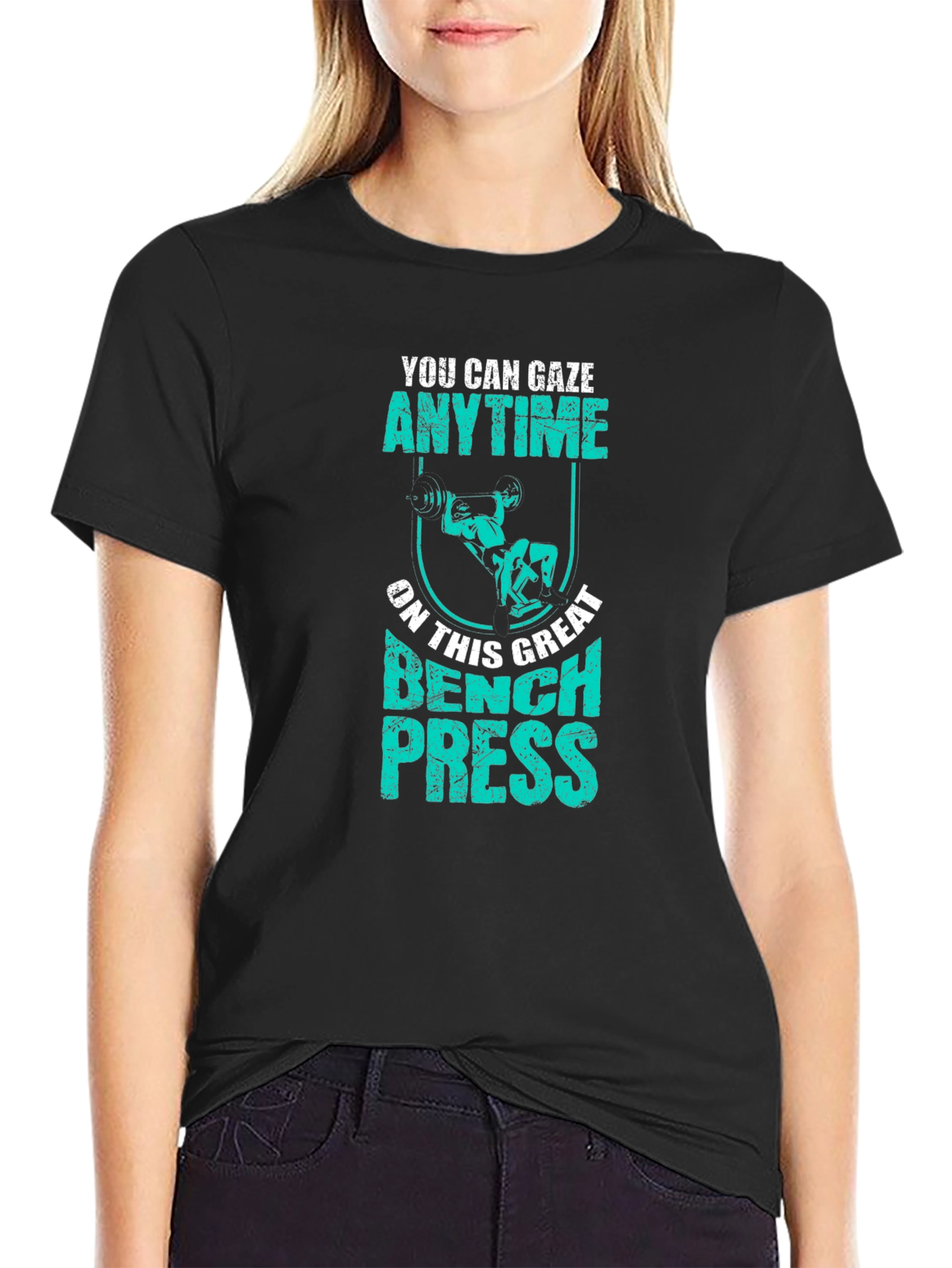 Bench Press Anytime Graphic T-Shirt Gym Workout Tee
