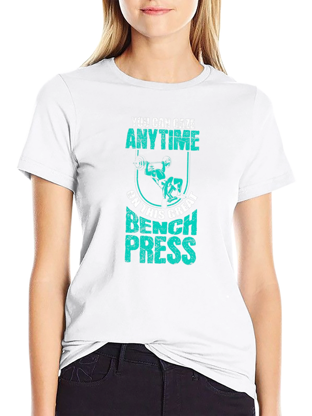 Bench Press Anytime Graphic T-Shirt Gym Workout Tee