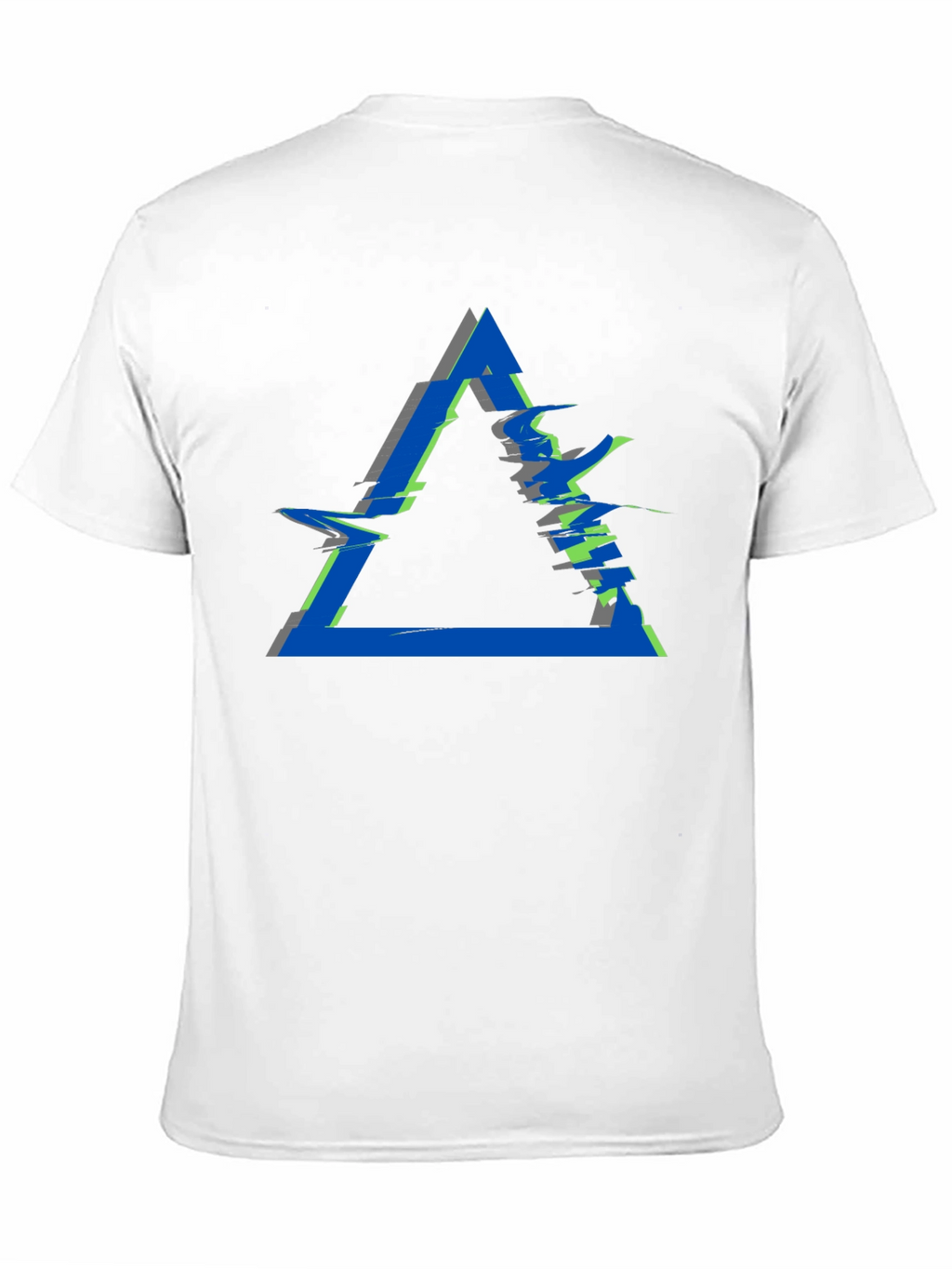 Abstract Triangle Glitch Graphic Black T-Shirt