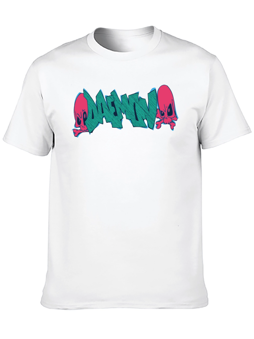 Daemon Graffiti Graphic T-Shirt - Black