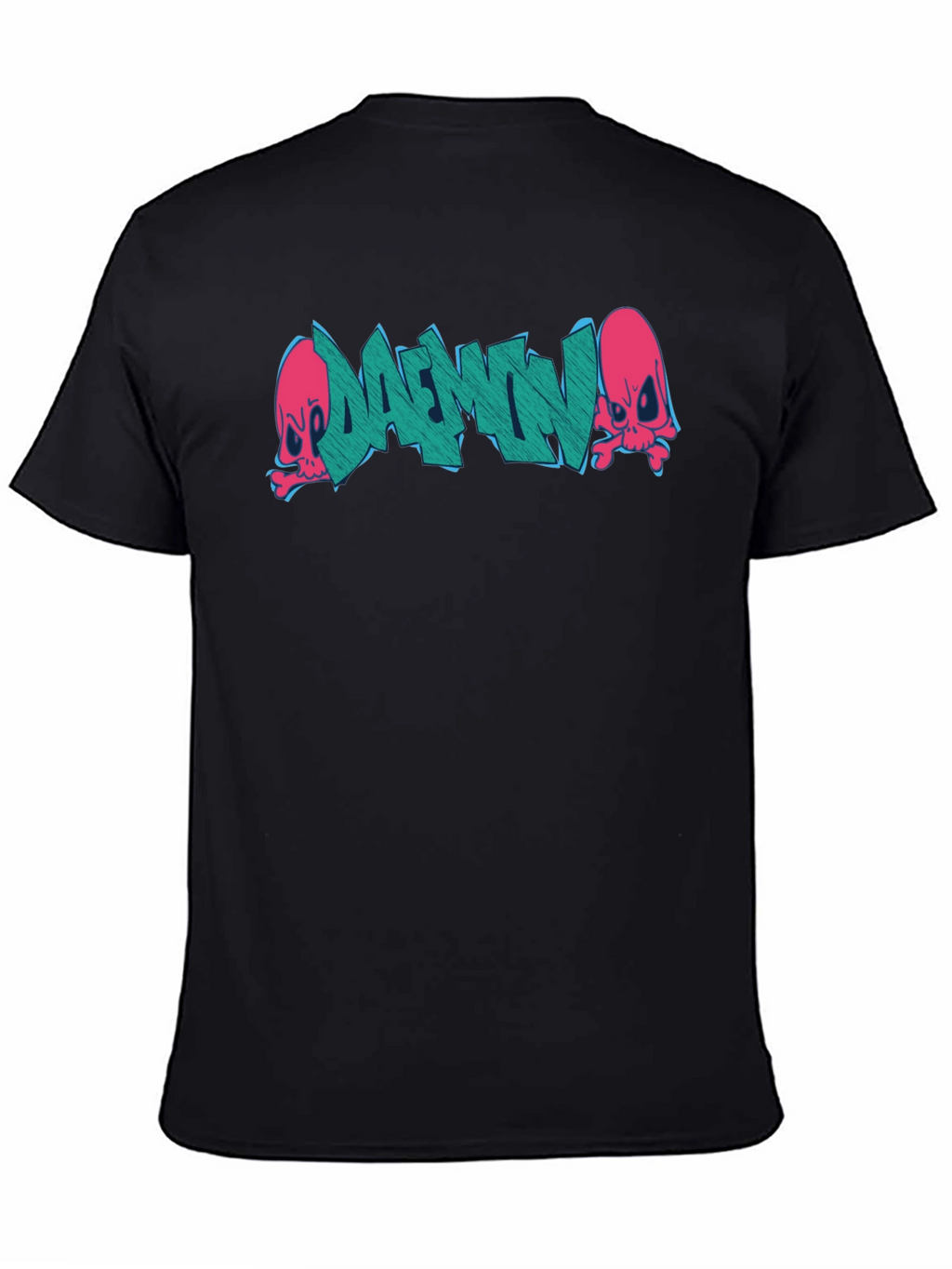 Daemon Graffiti Graphic T-Shirt - Black