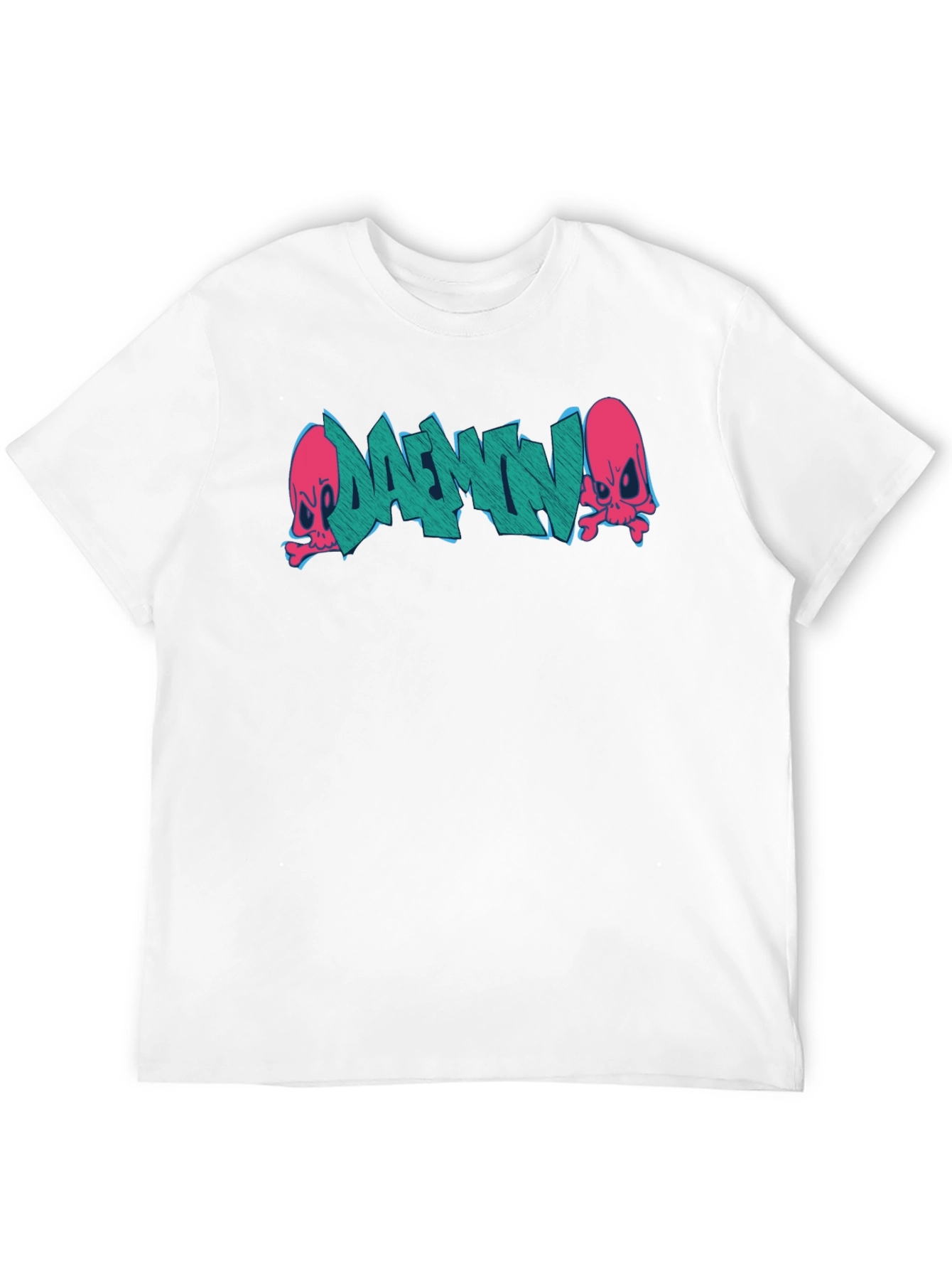 Daemon Graffiti Graphic T-Shirt - Black