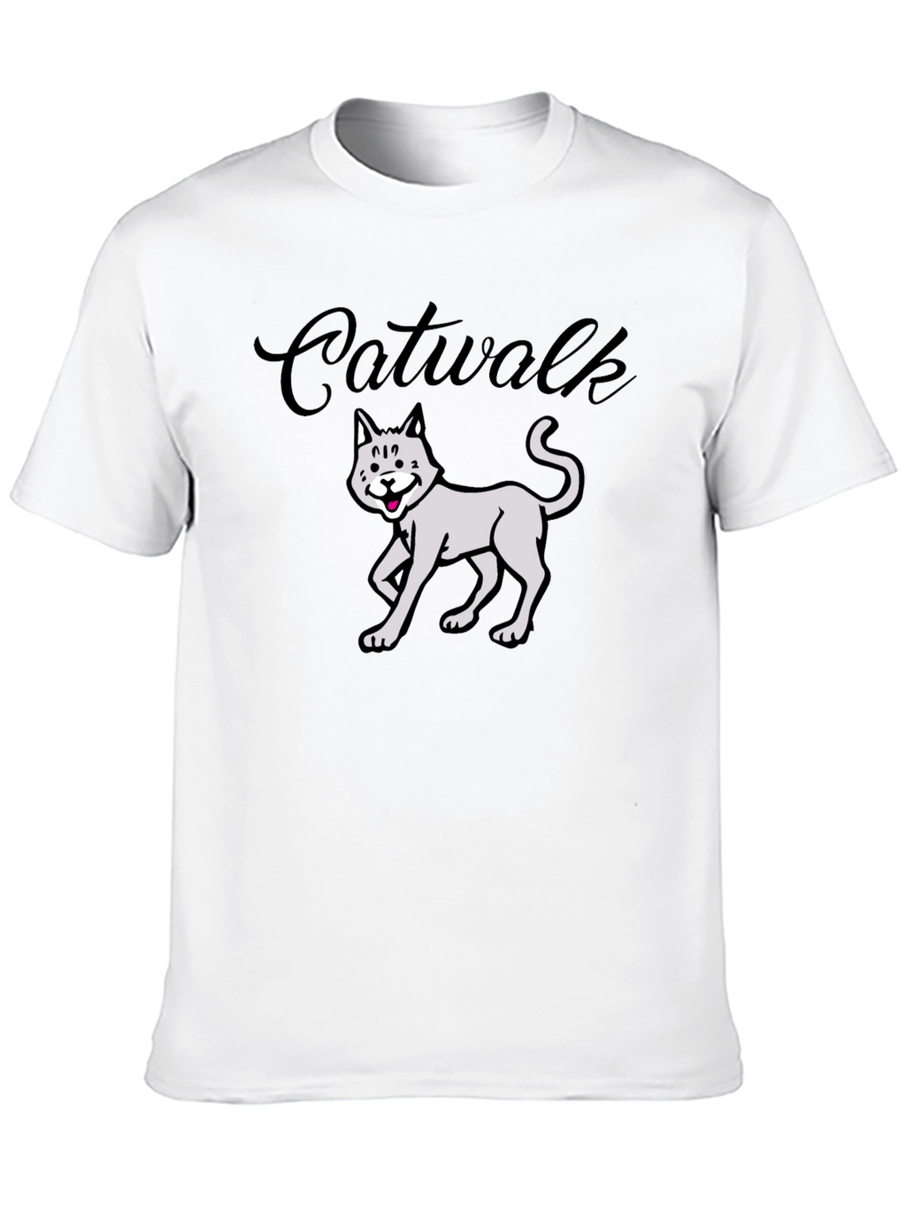 Catwalk Graphic Tee - Funny Cat T-Shirt