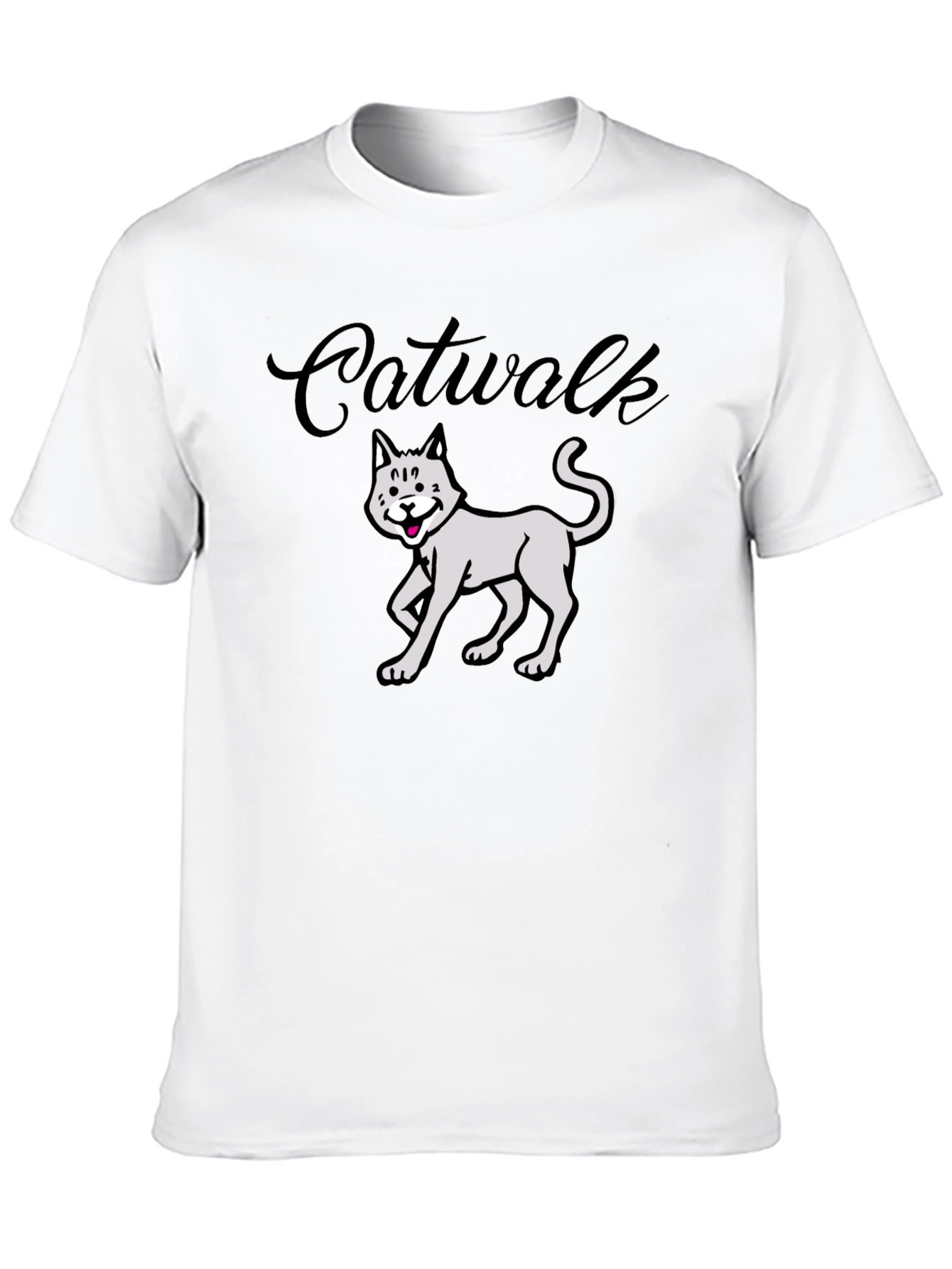 Catwalk Graphic Tee - Funny Cat T-Shirt