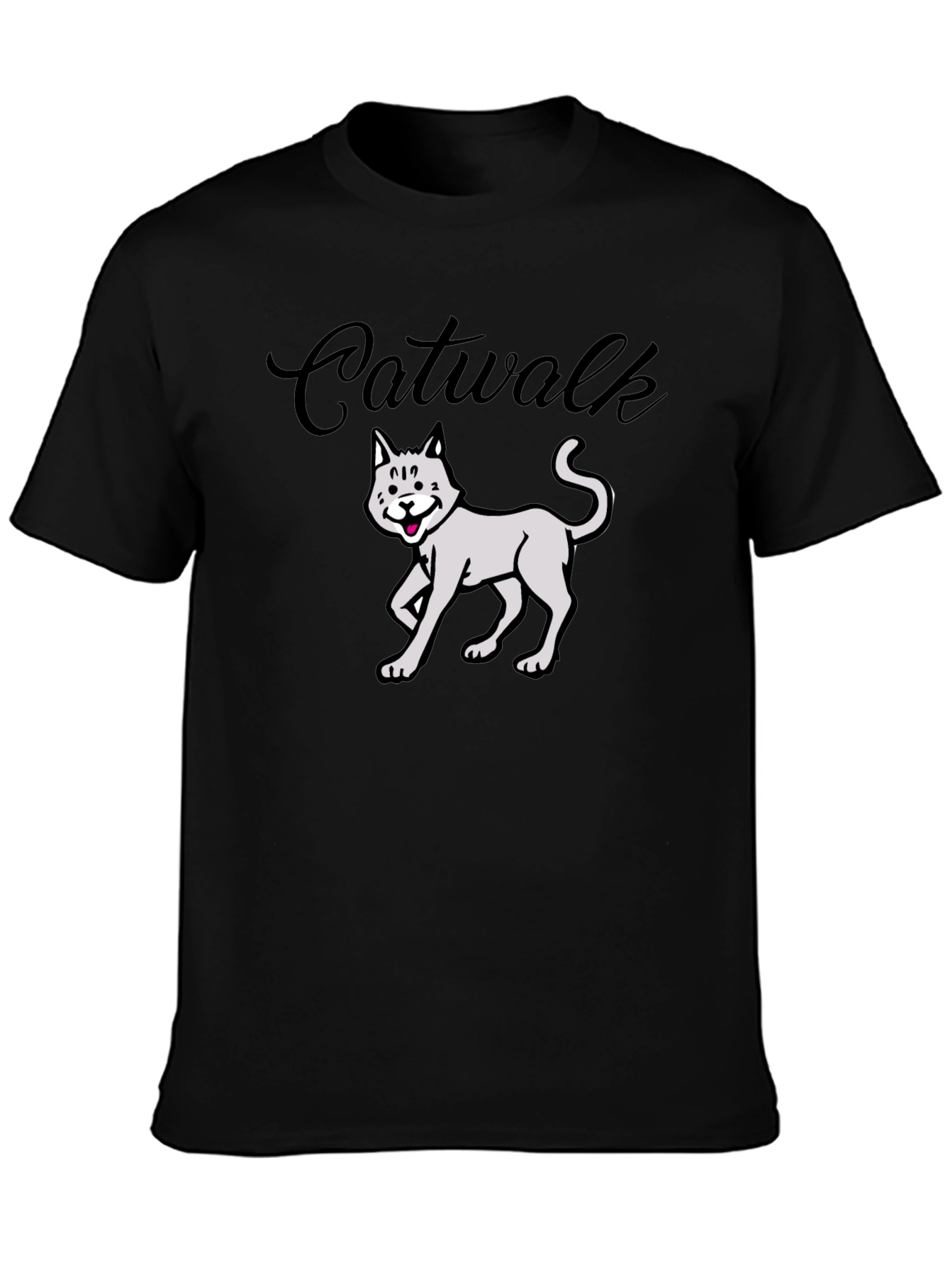 Catwalk Graphic Tee - Funny Cat T-Shirt