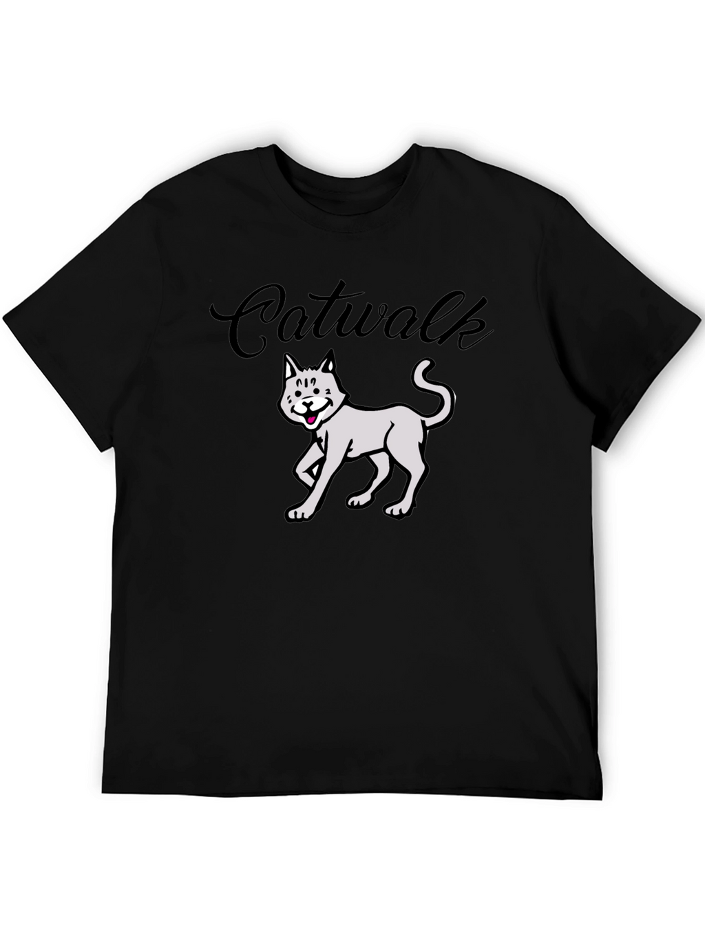 Catwalk Graphic Tee - Funny Cat T-Shirt