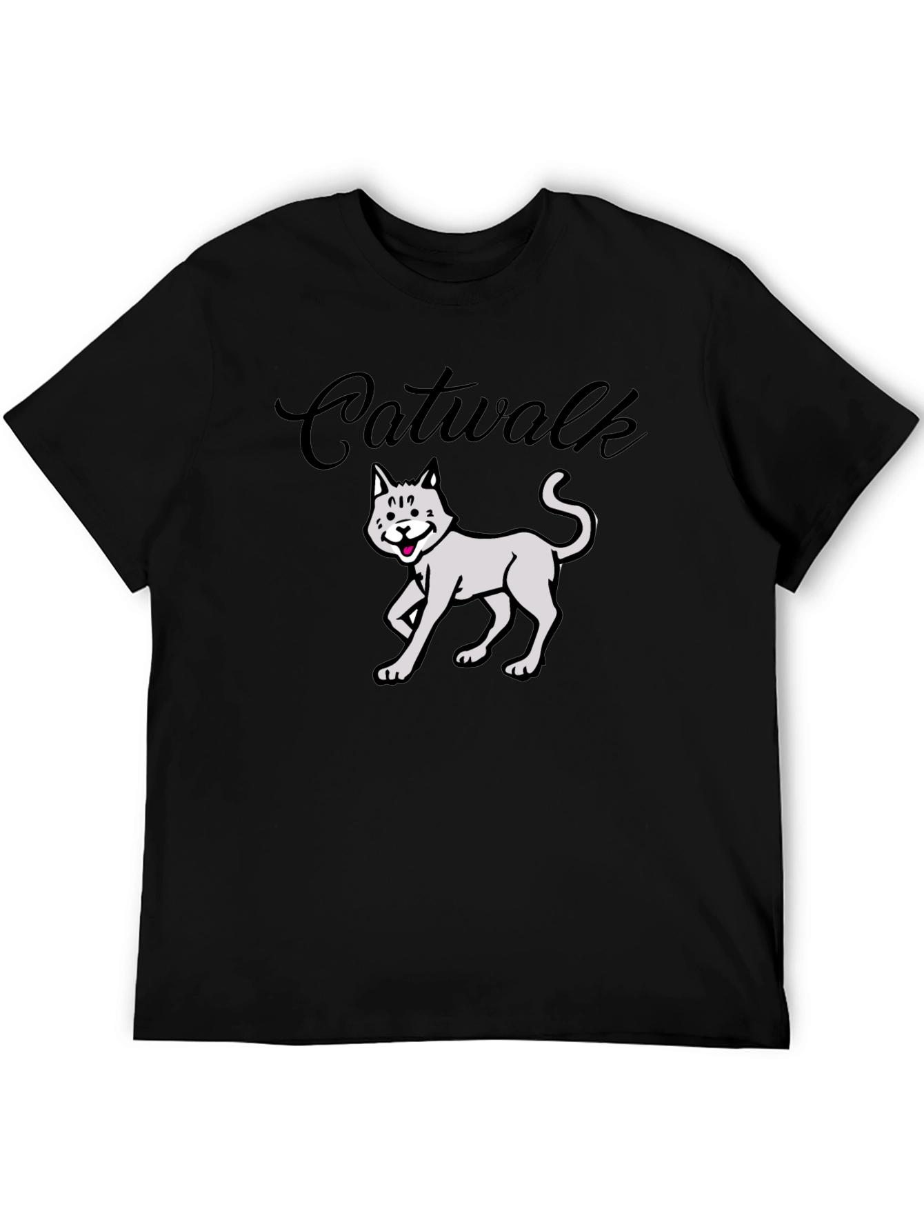Catwalk Graphic Tee - Funny Cat T-Shirt