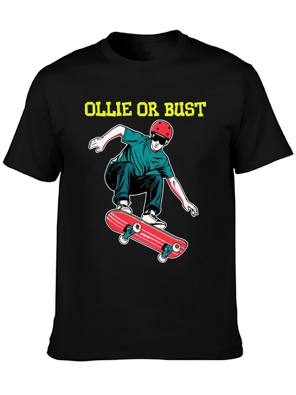 Ollie or Bust Skateboard T-Shirt - Black