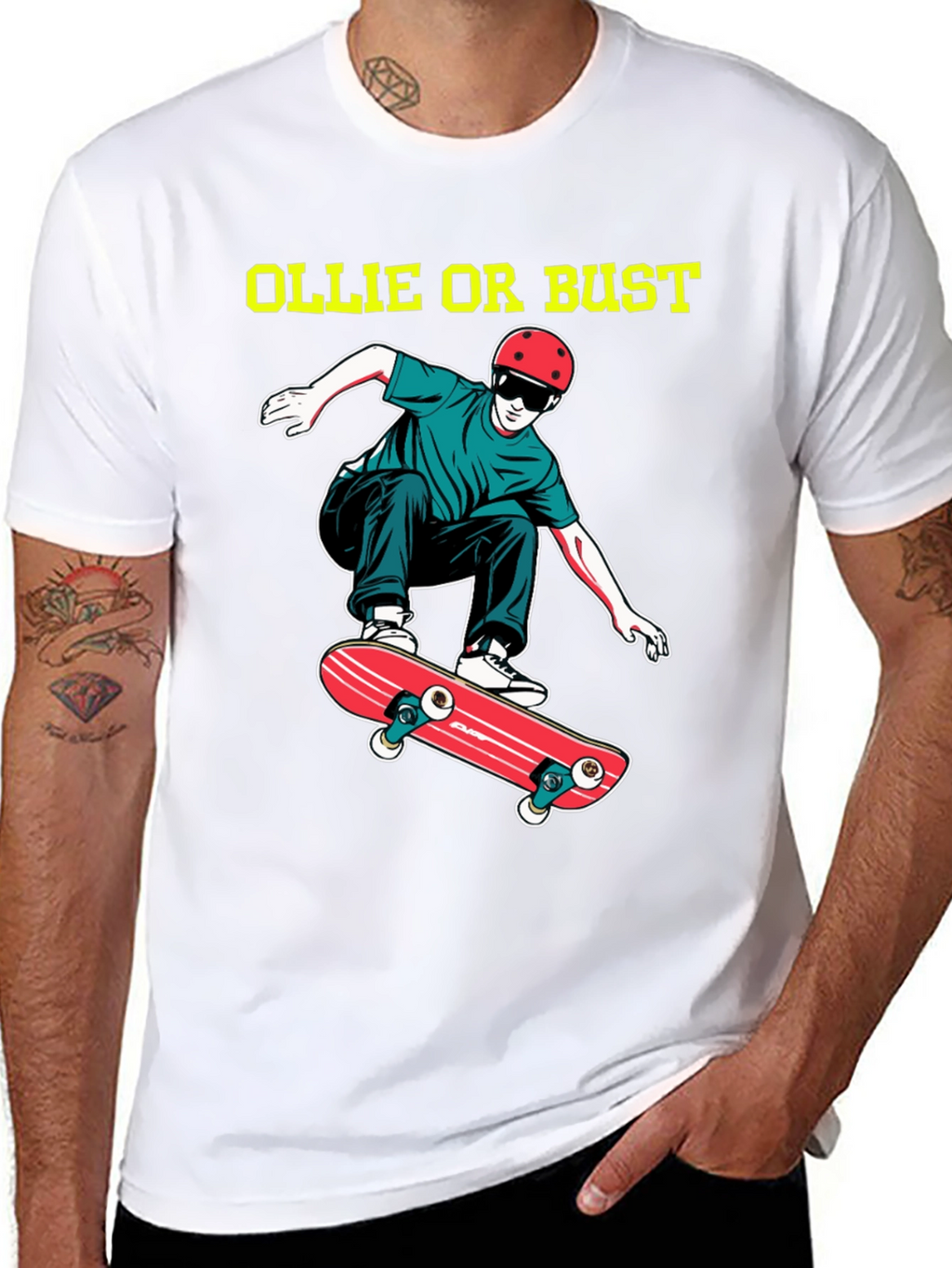Ollie or Bust Skateboard T-Shirt - Black