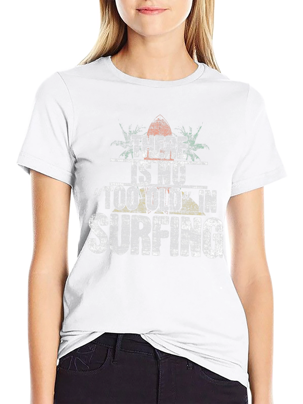 There Is No Too Old In Surfing Black T-Shirt