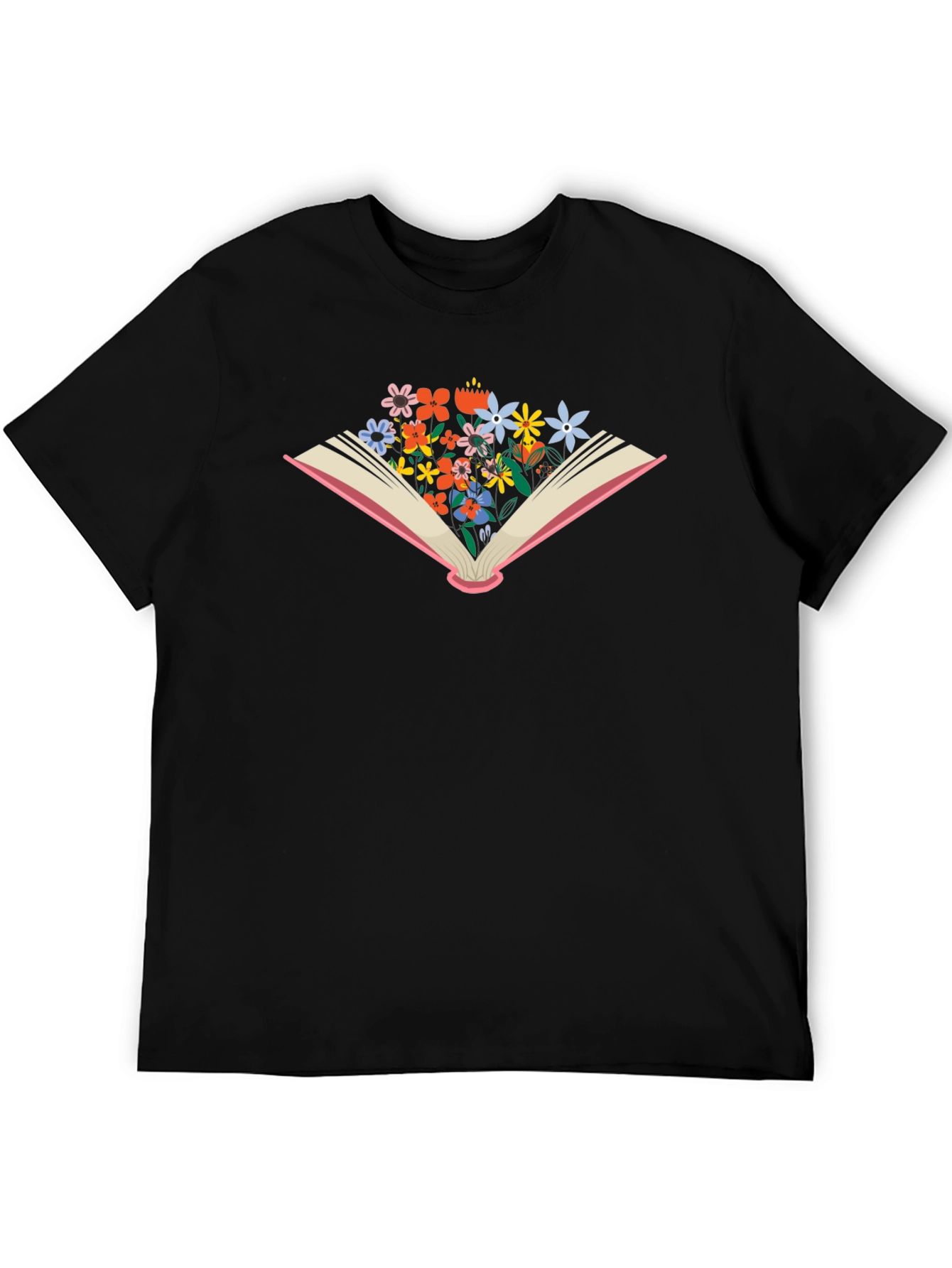 Floral Bookworm T-Shirt - Unisex Black Tee