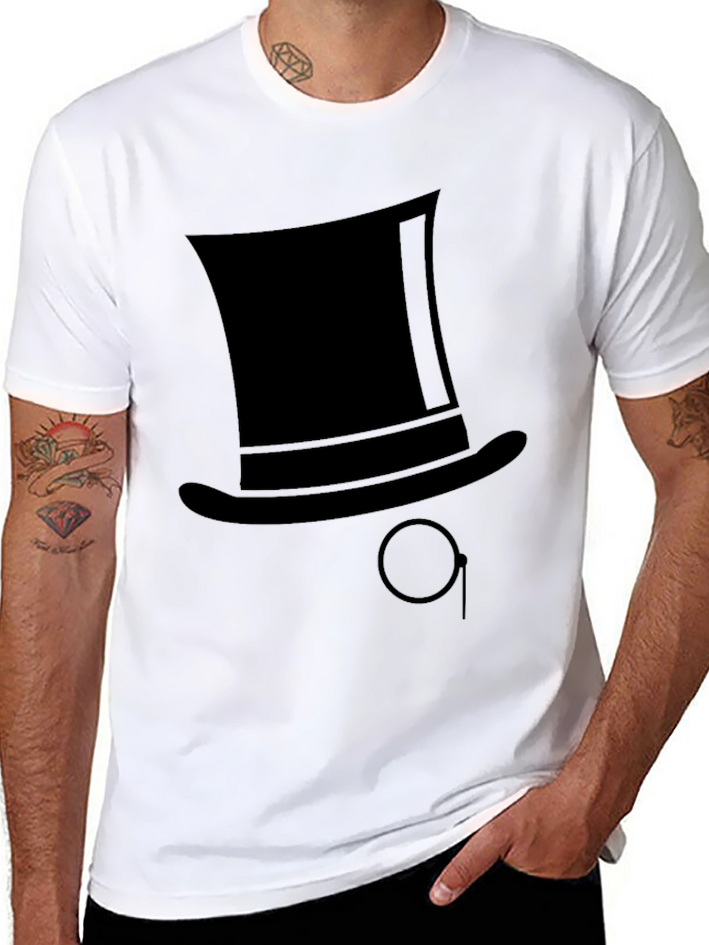 Top Hat Monocle Graphic Tee - Stylish & Unique