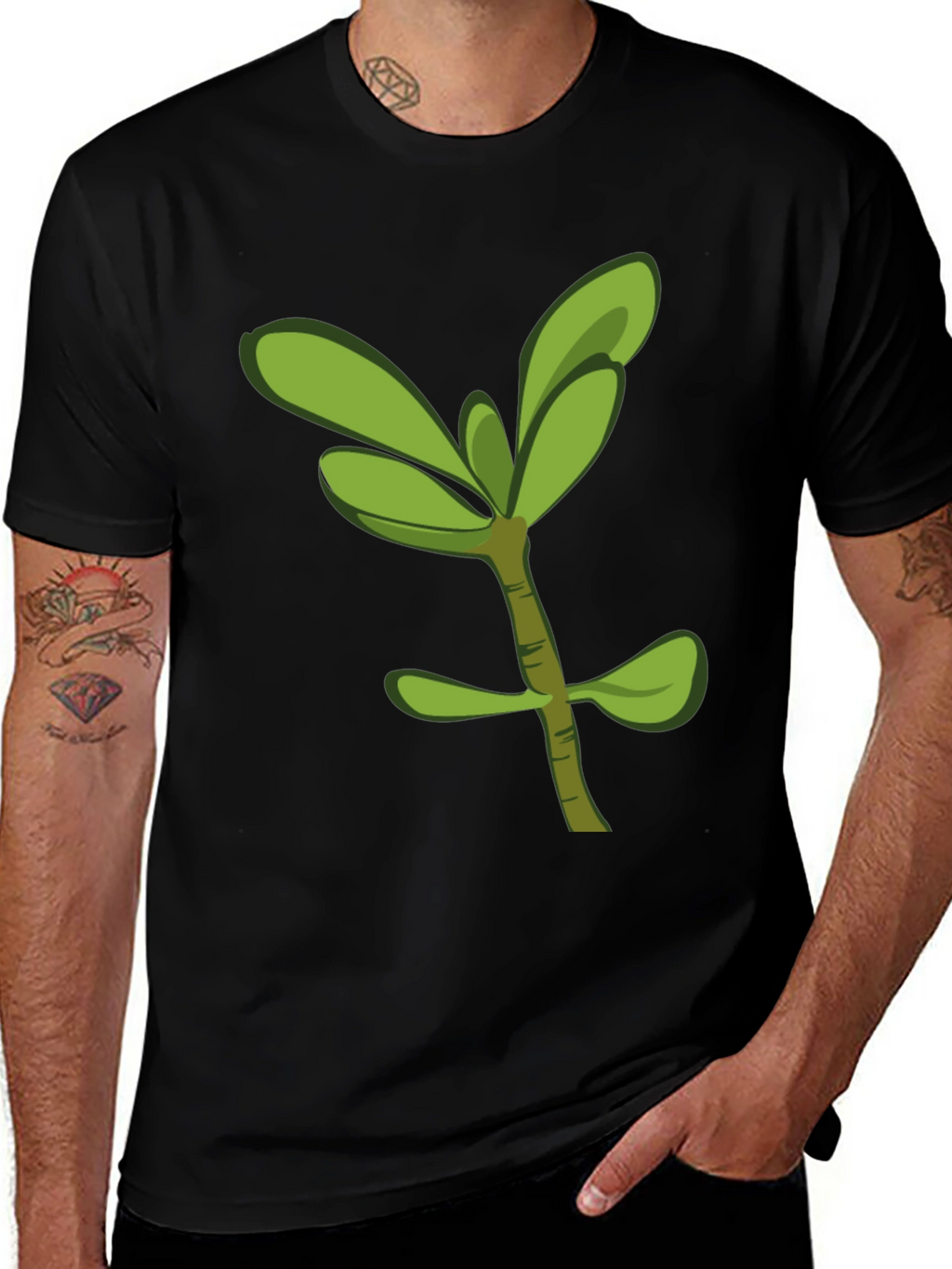 Green Sprout Graphic T-Shirt - Casual Style