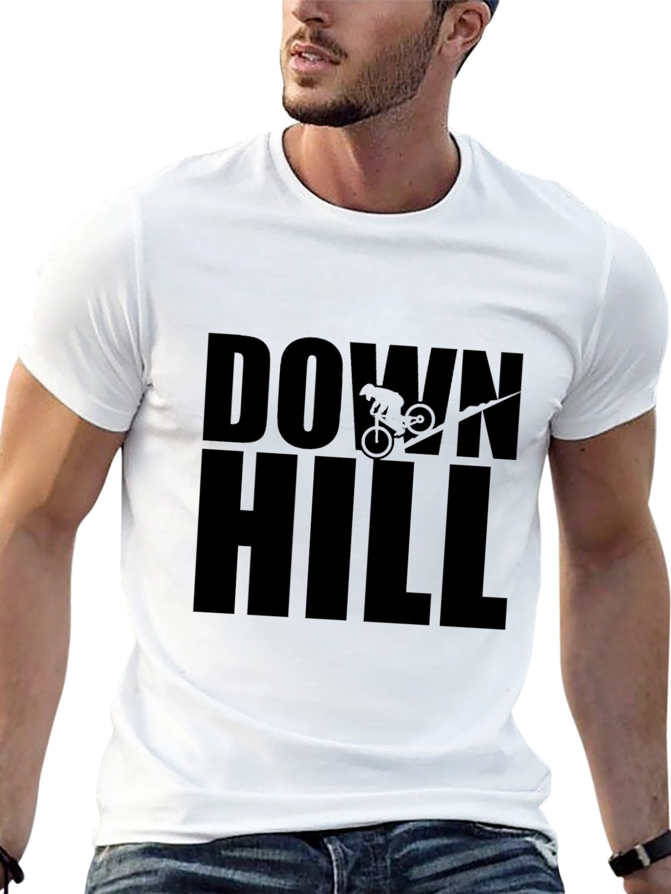 Downhill Mountain Biking Black T-Shirt