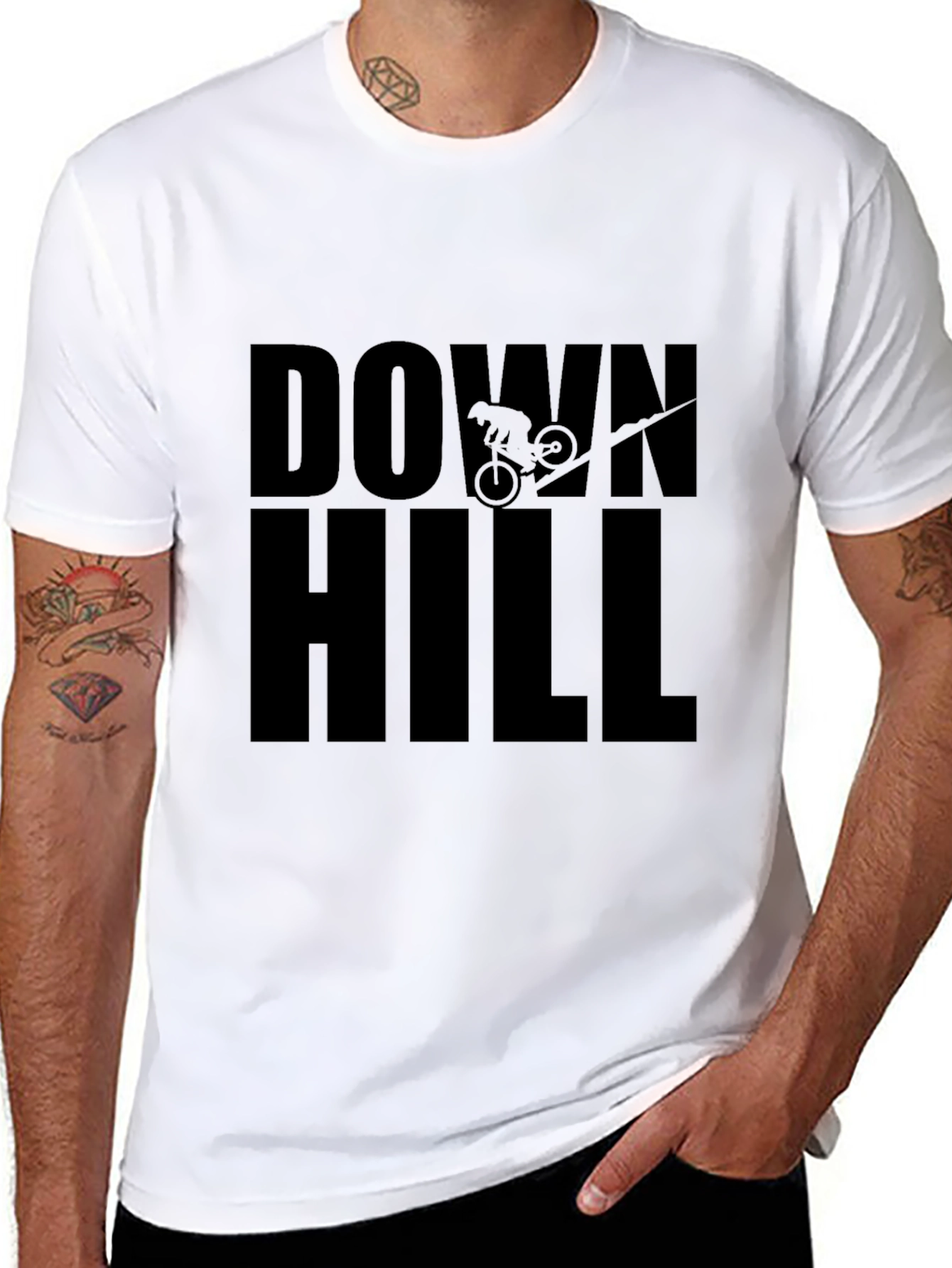 Downhill Mountain Biking Black T-Shirt