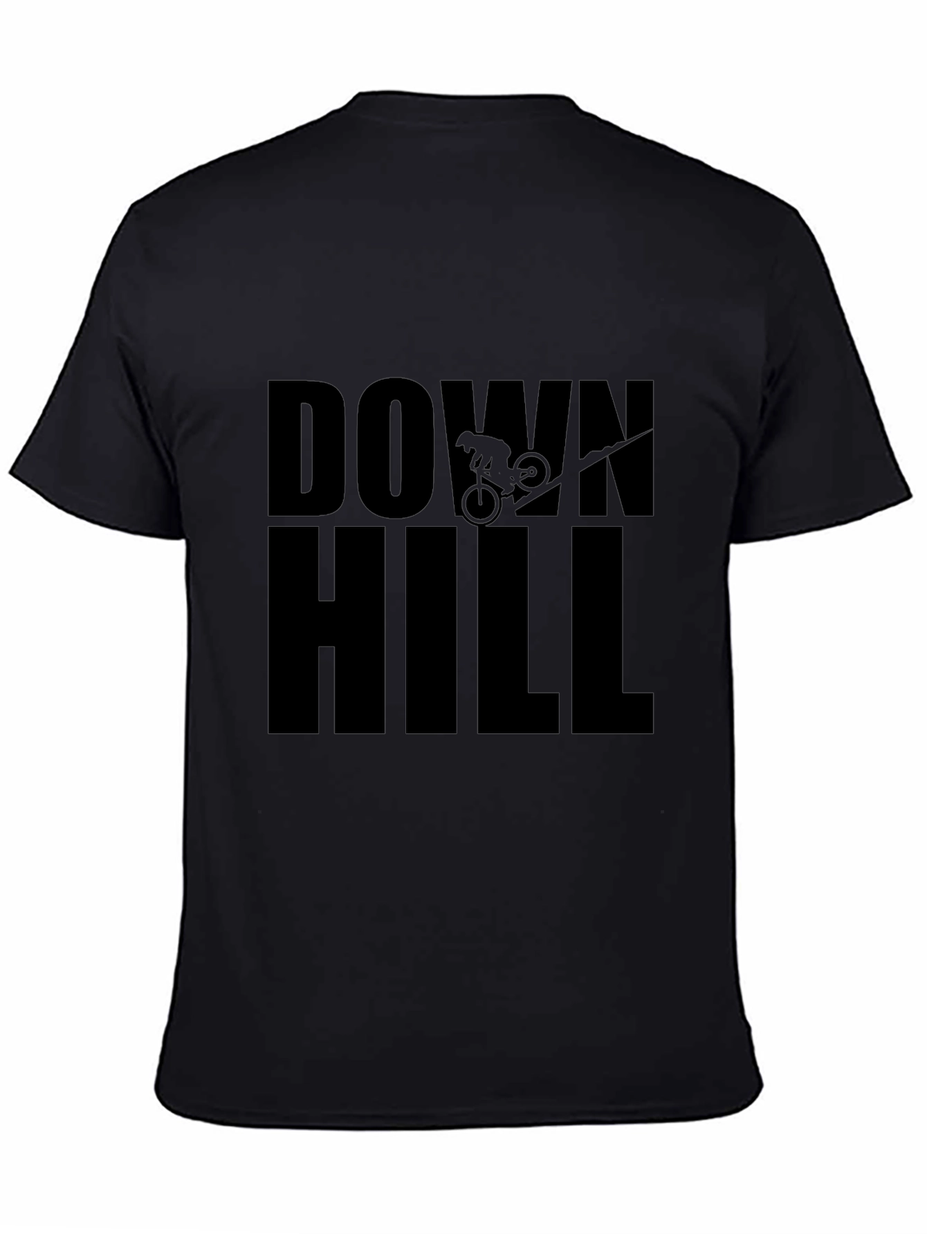 Downhill Mountain Biking Black T-Shirt