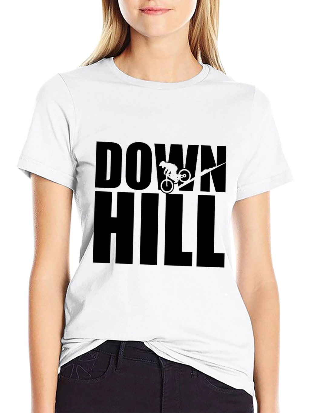 Downhill Mountain Biking Black T-Shirt