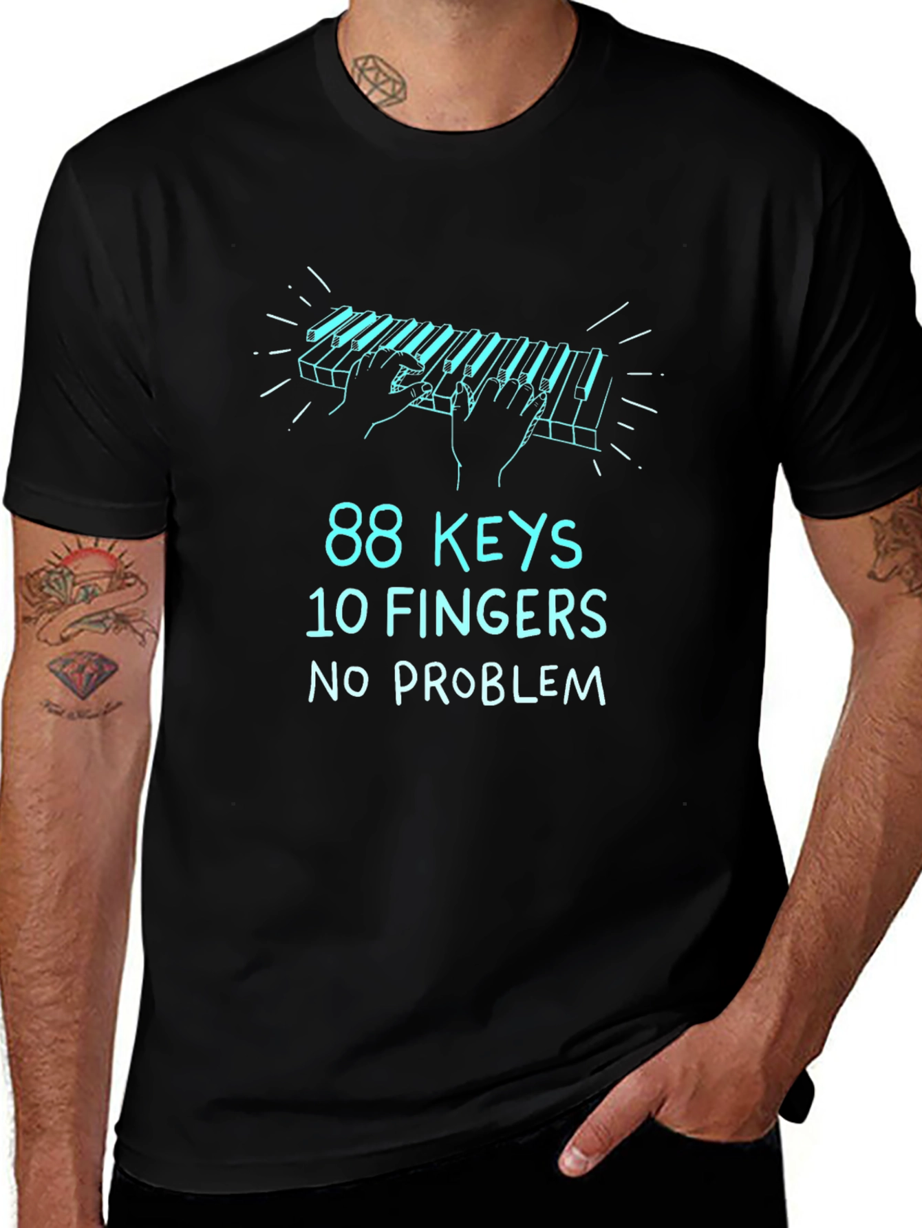 Piano Player T-Shirt - 88 Keys 10 Fingers No Problem