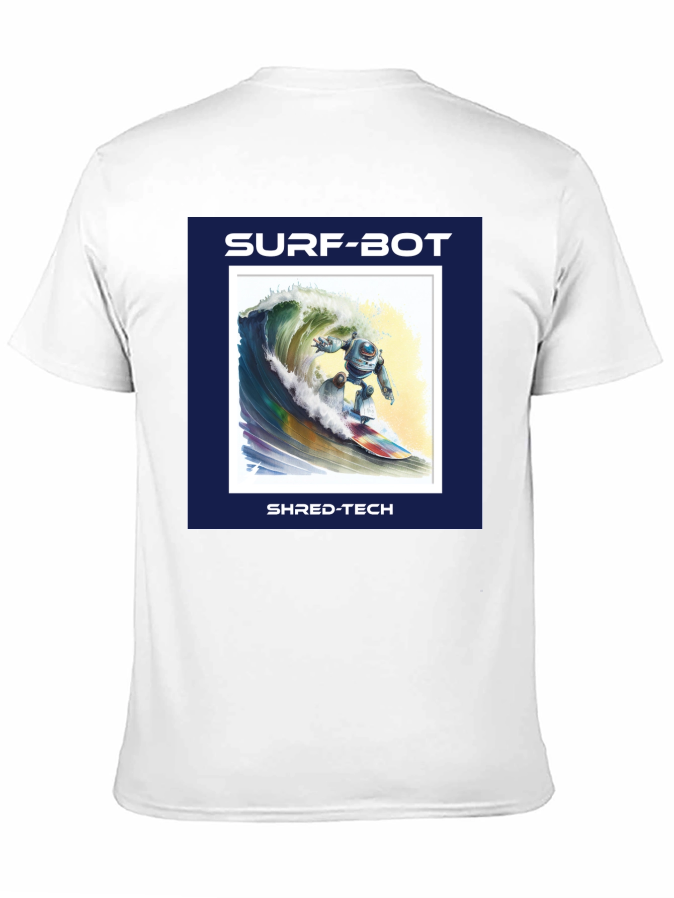 Surf-Bot Shred-Tech T-Shirt - Robot Surfing Wave Design