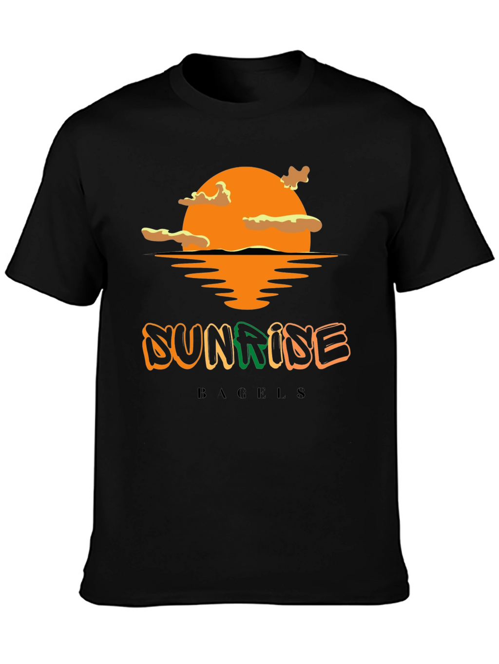 Sunrise Bagels T-Shirt - Black Cotton Blend