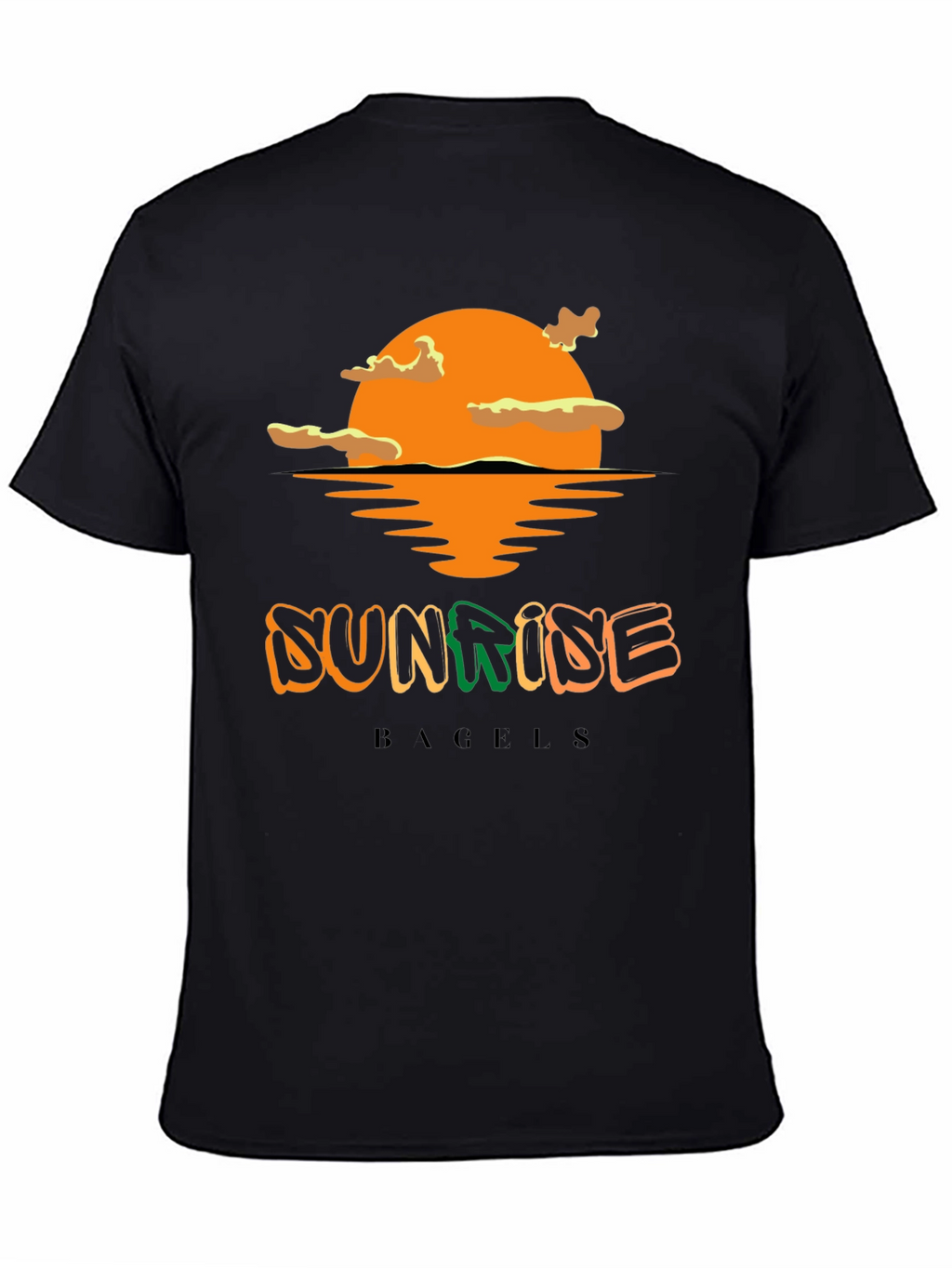 Sunrise Bagels T-Shirt - Black Cotton Blend