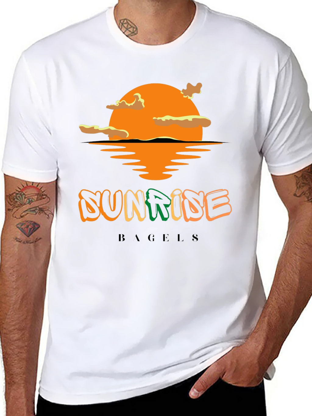 Sunrise Bagels T-Shirt - Black Cotton Blend