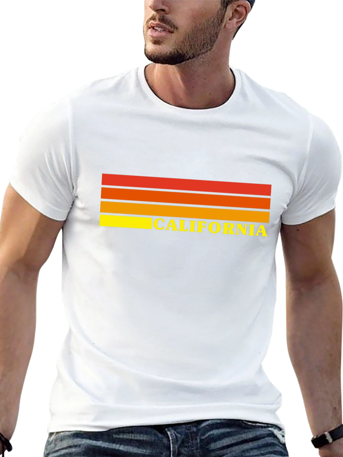 California Retro Striped T-Shirt - Vintage State Pride