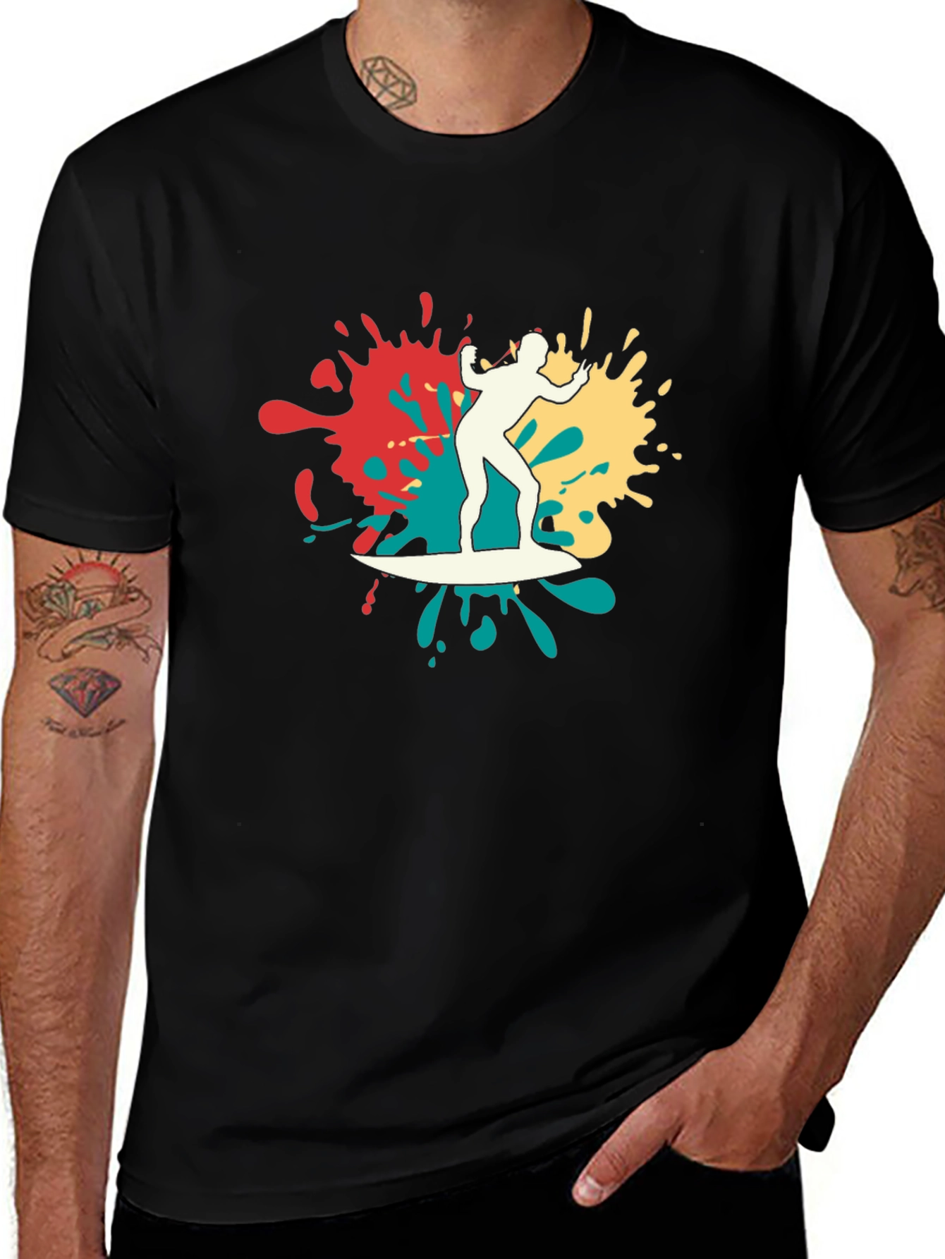 Surfer Graphic Tee - Mens Black T-Shirt