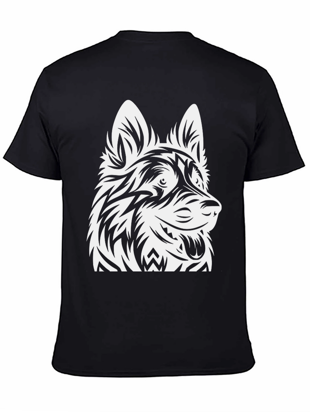 Tribal Dog Graphic Black Tee