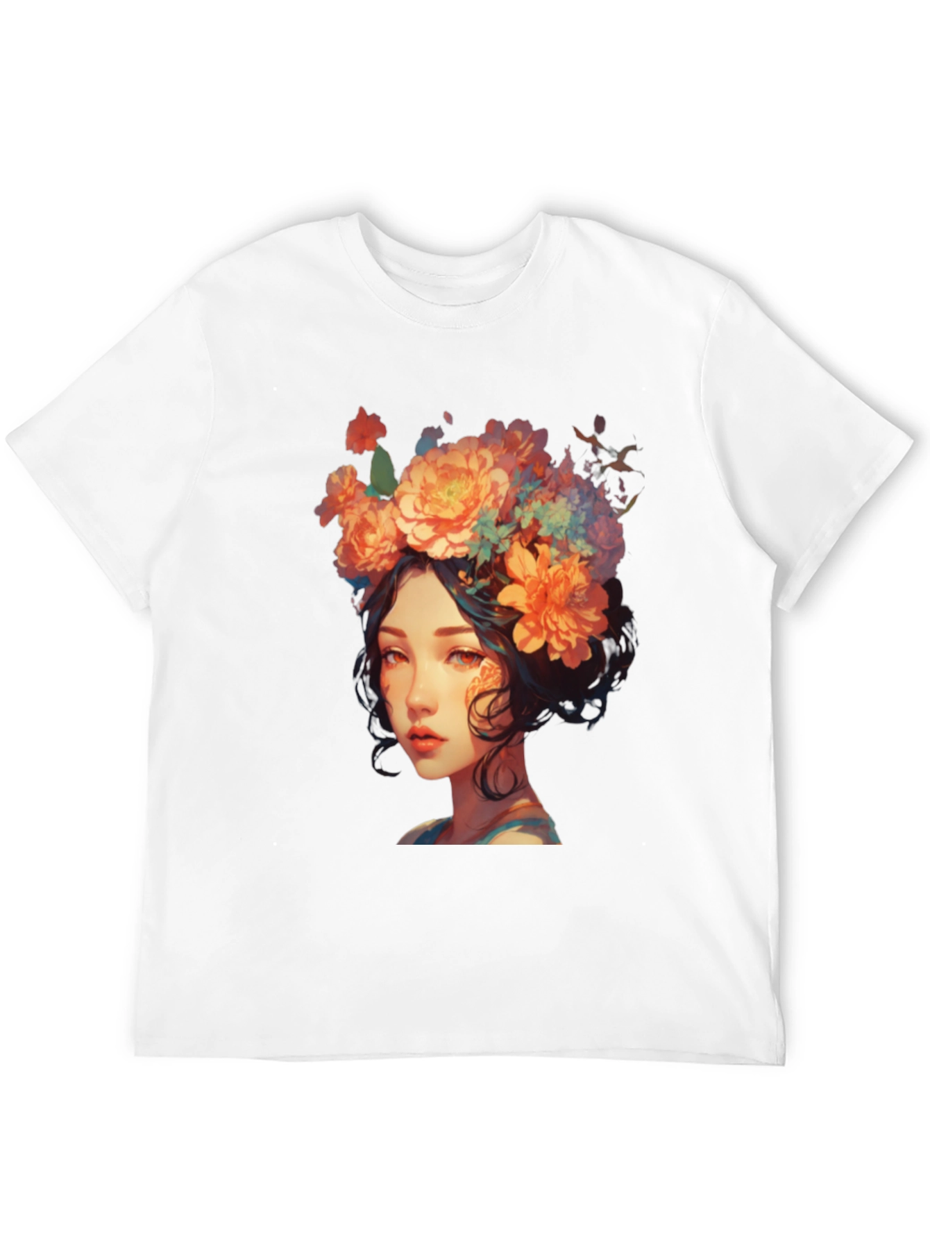 Floral Crown Girl Graphic T-Shirt