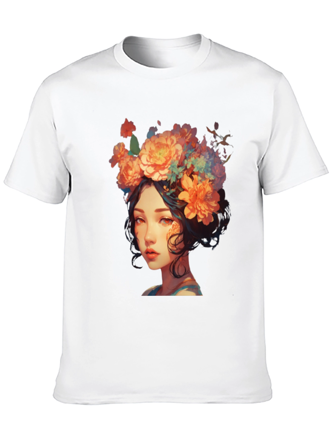 Floral Crown Girl Graphic T-Shirt