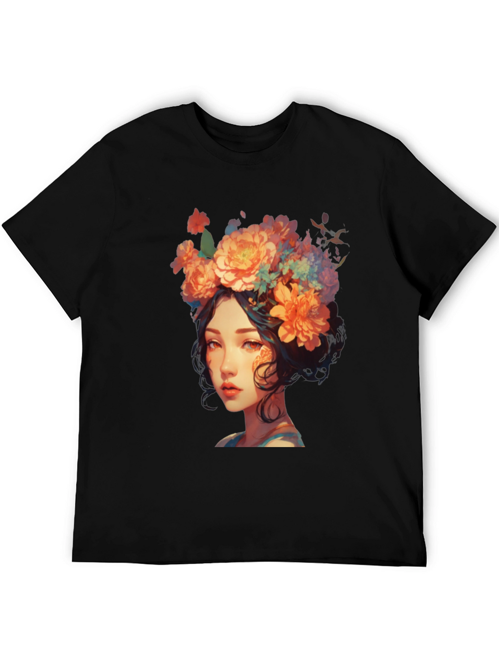 Floral Crown Girl Graphic T-Shirt