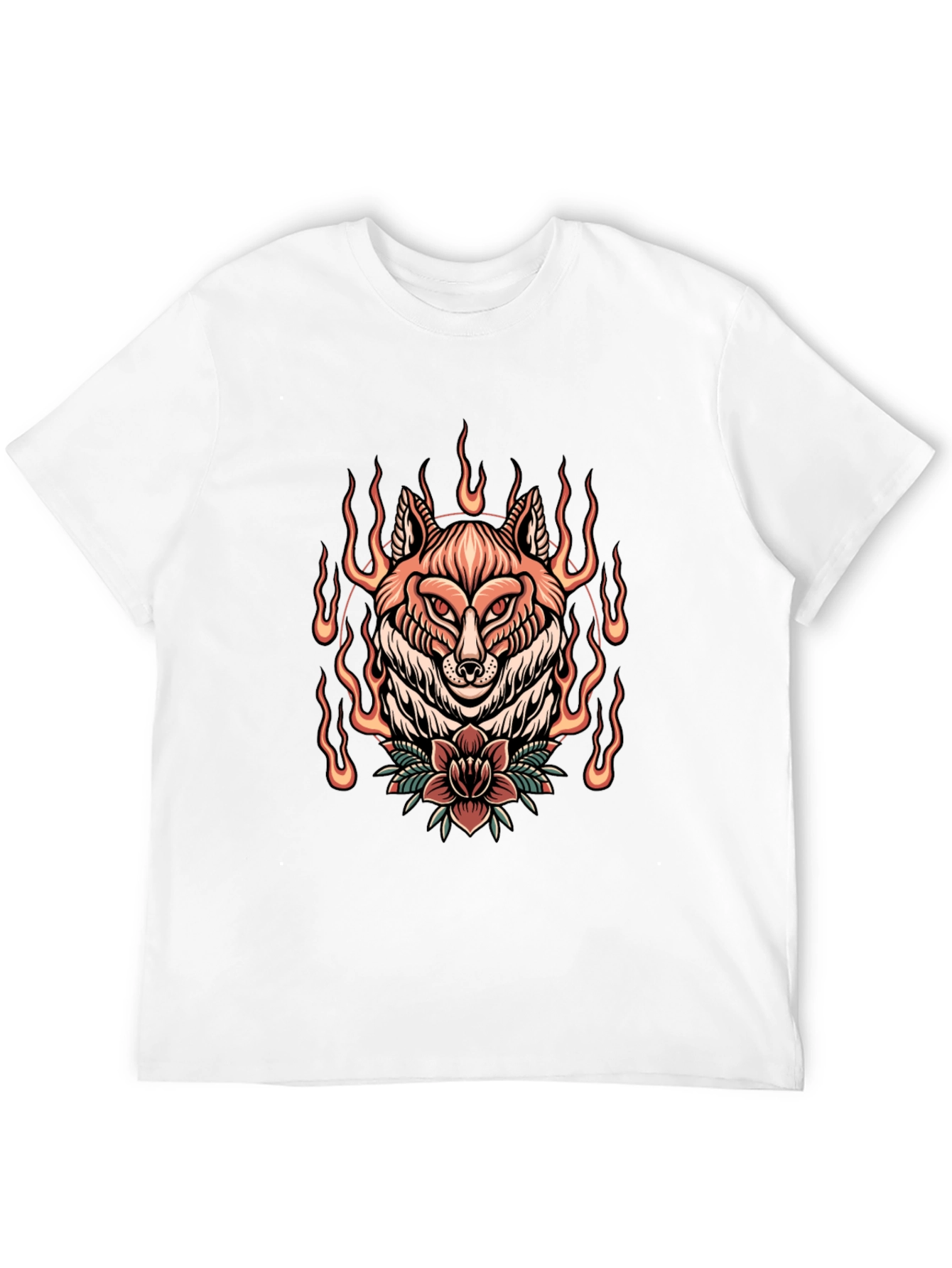 Flaming Fox Graphic Tee - Stylish Black T-Shirt