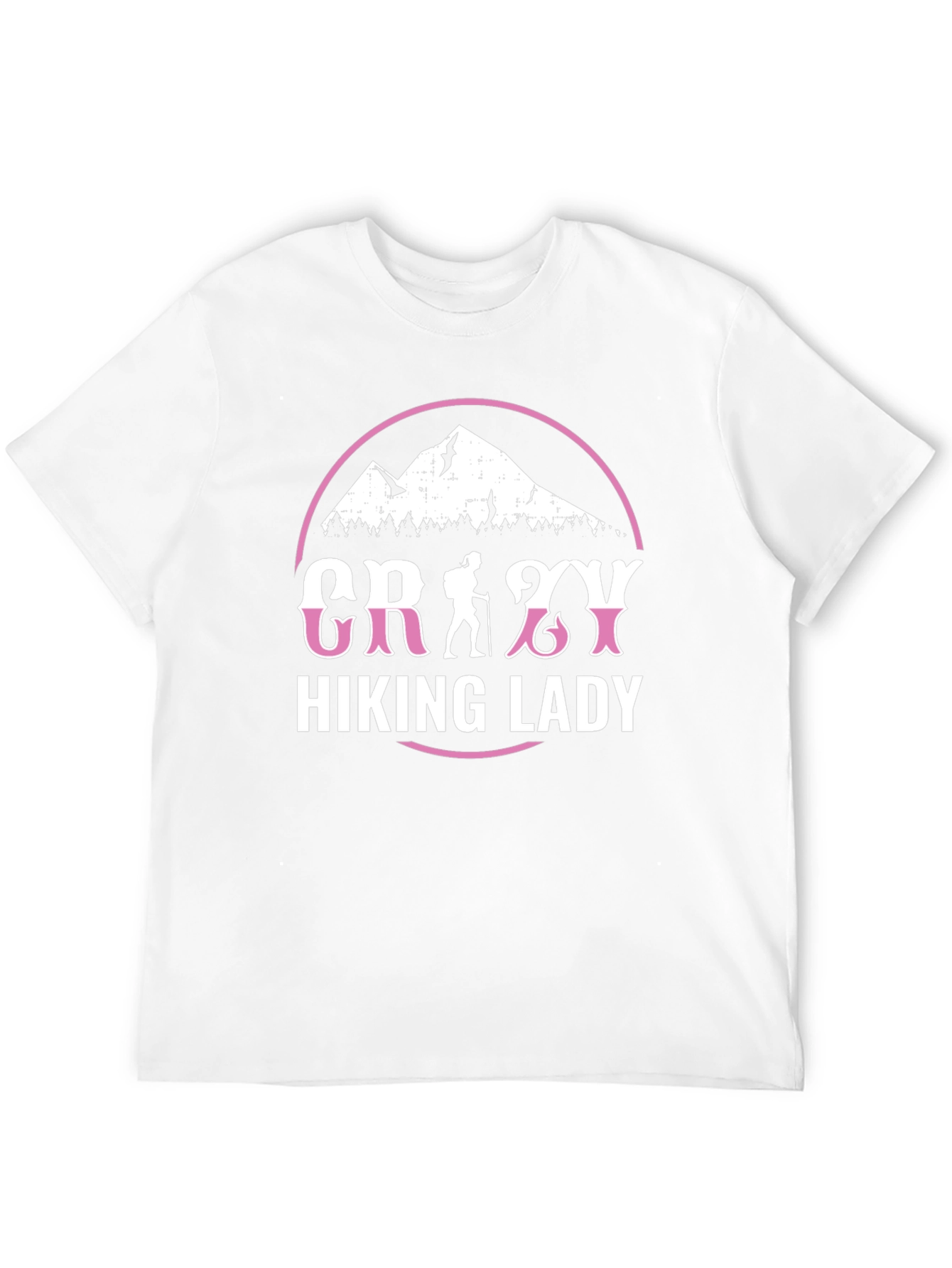 Crazy Hiking Lady Graphic Tee - Mountain Adventure Shirt