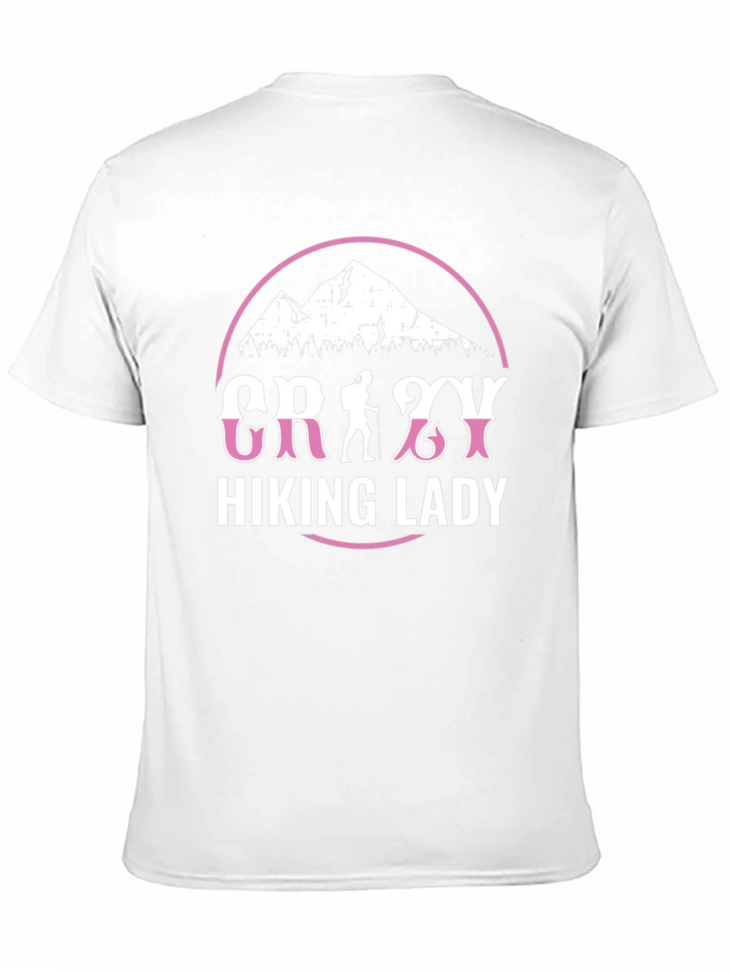 Crazy Hiking Lady Graphic Tee - Mountain Adventure Shirt