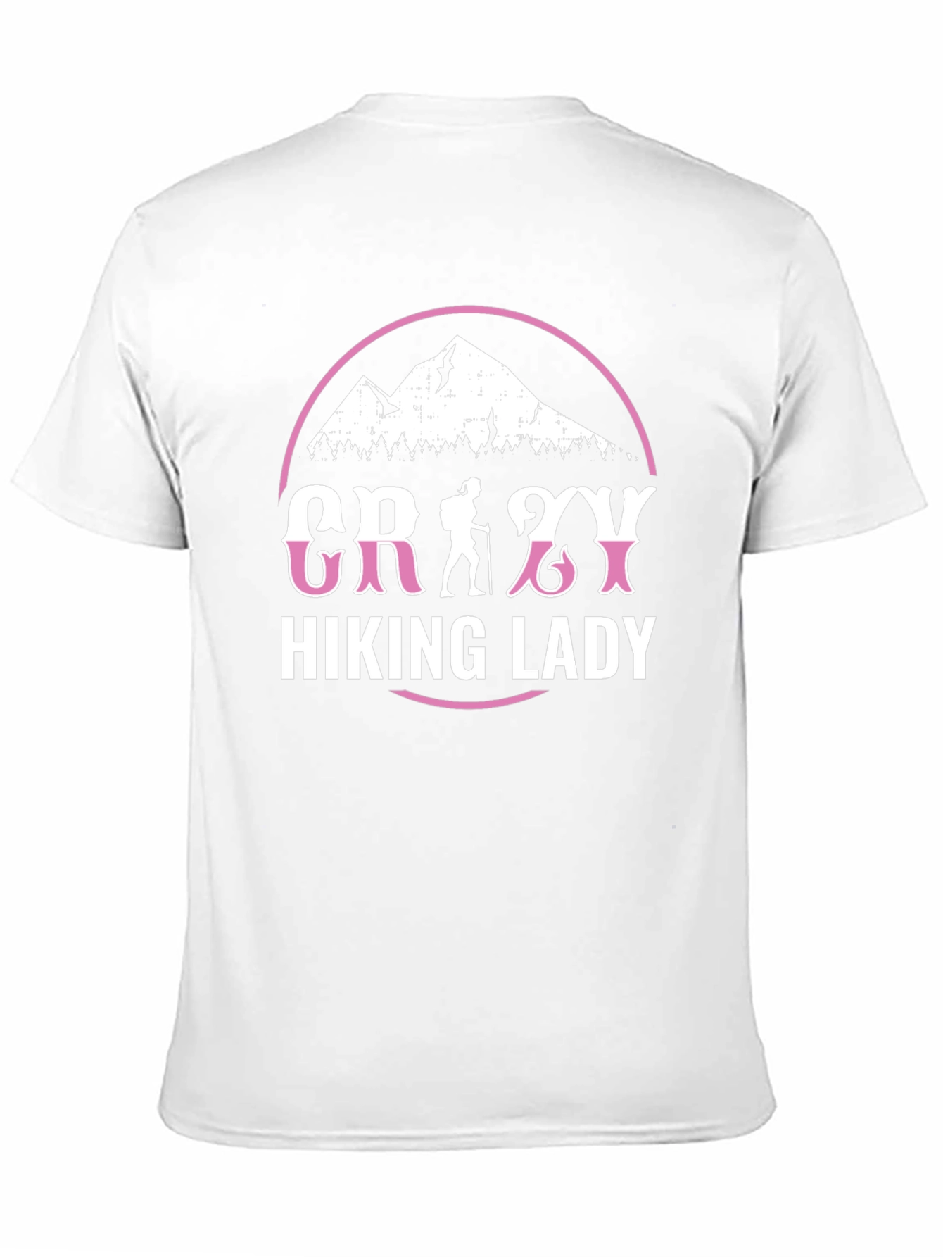 Crazy Hiking Lady Graphic Tee - Mountain Adventure Shirt