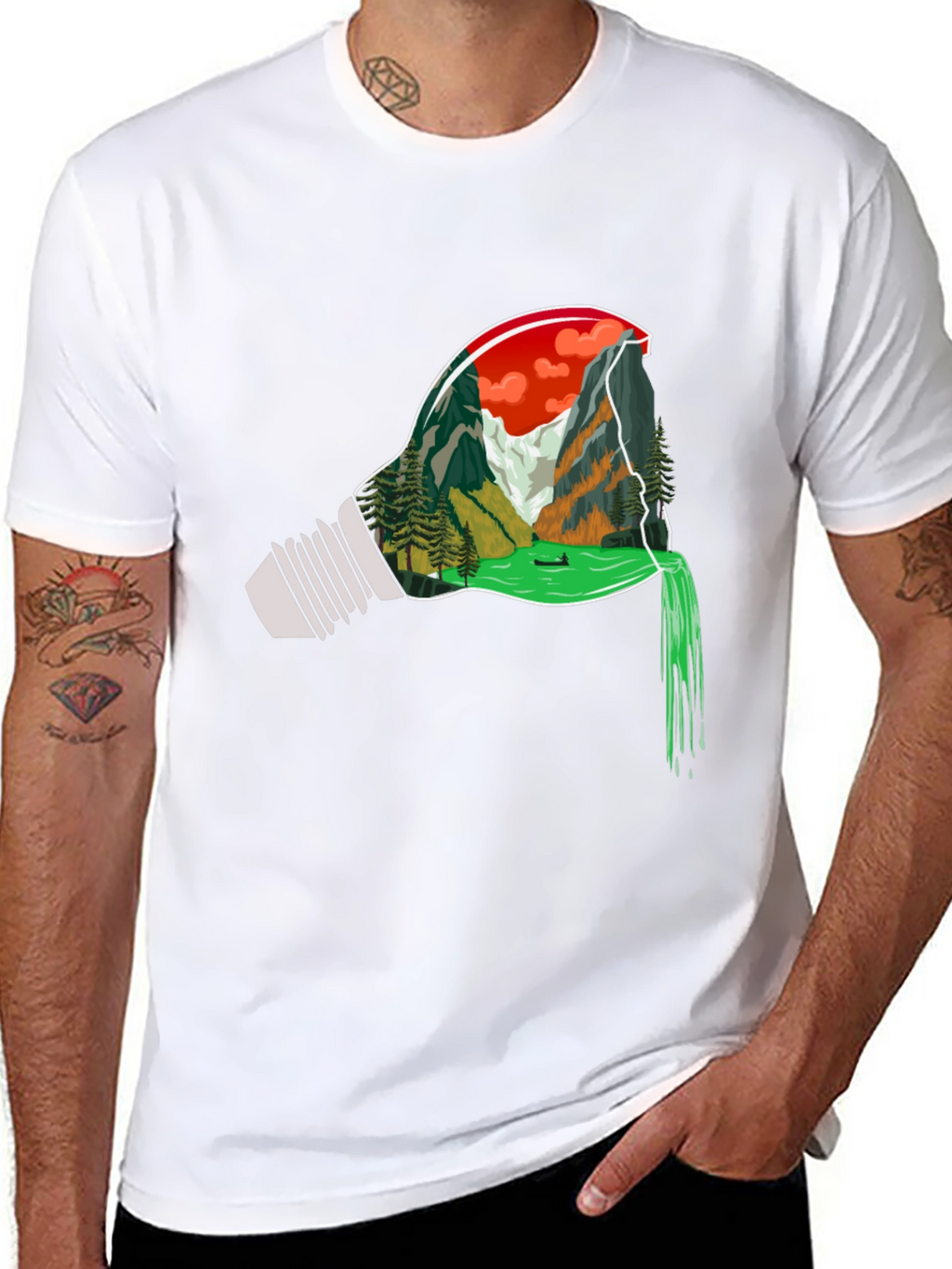Nature Bulb Graphic Tee - Mens Black T-Shirt