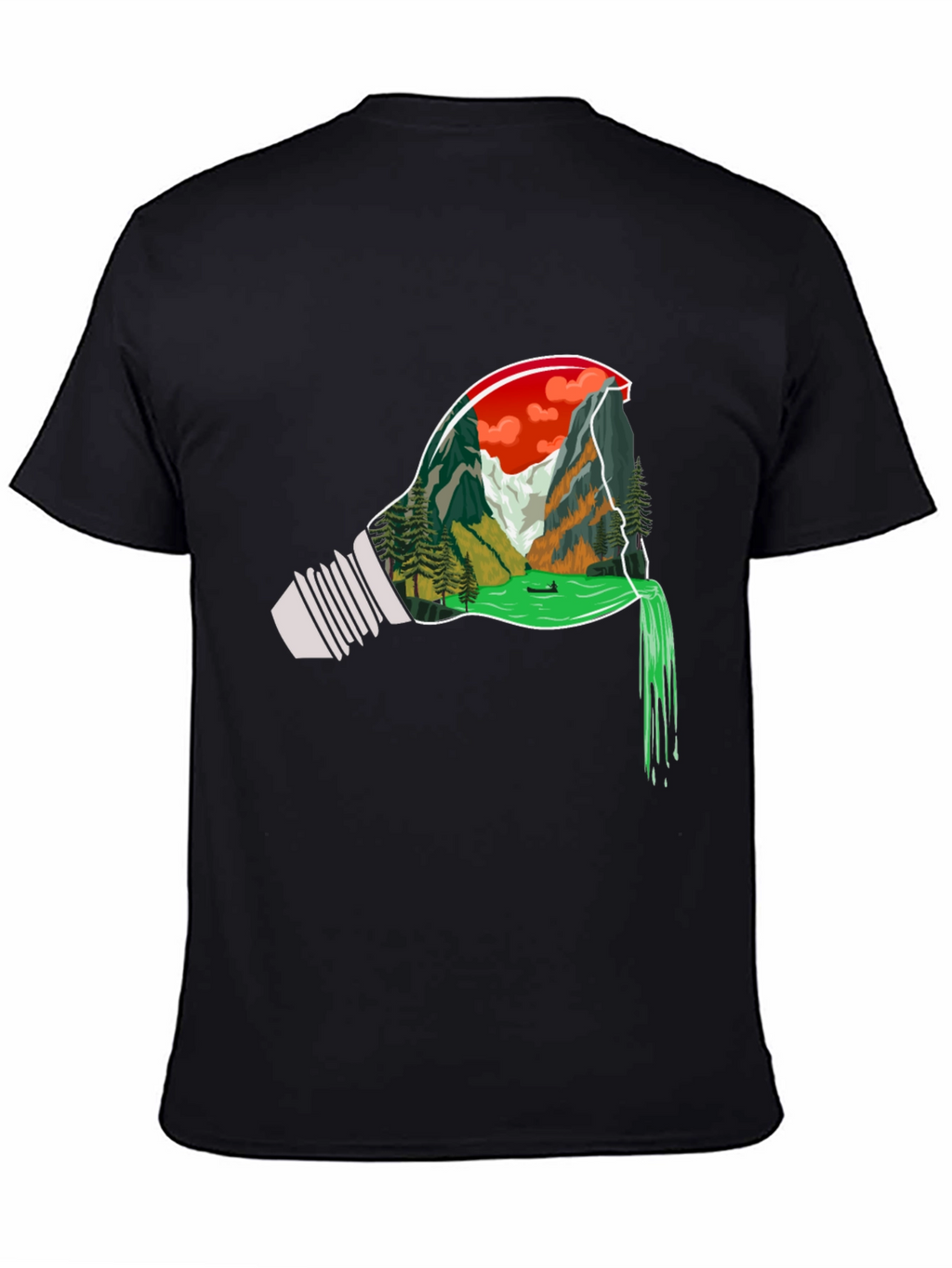 Nature Bulb Graphic Tee - Mens Black T-Shirt