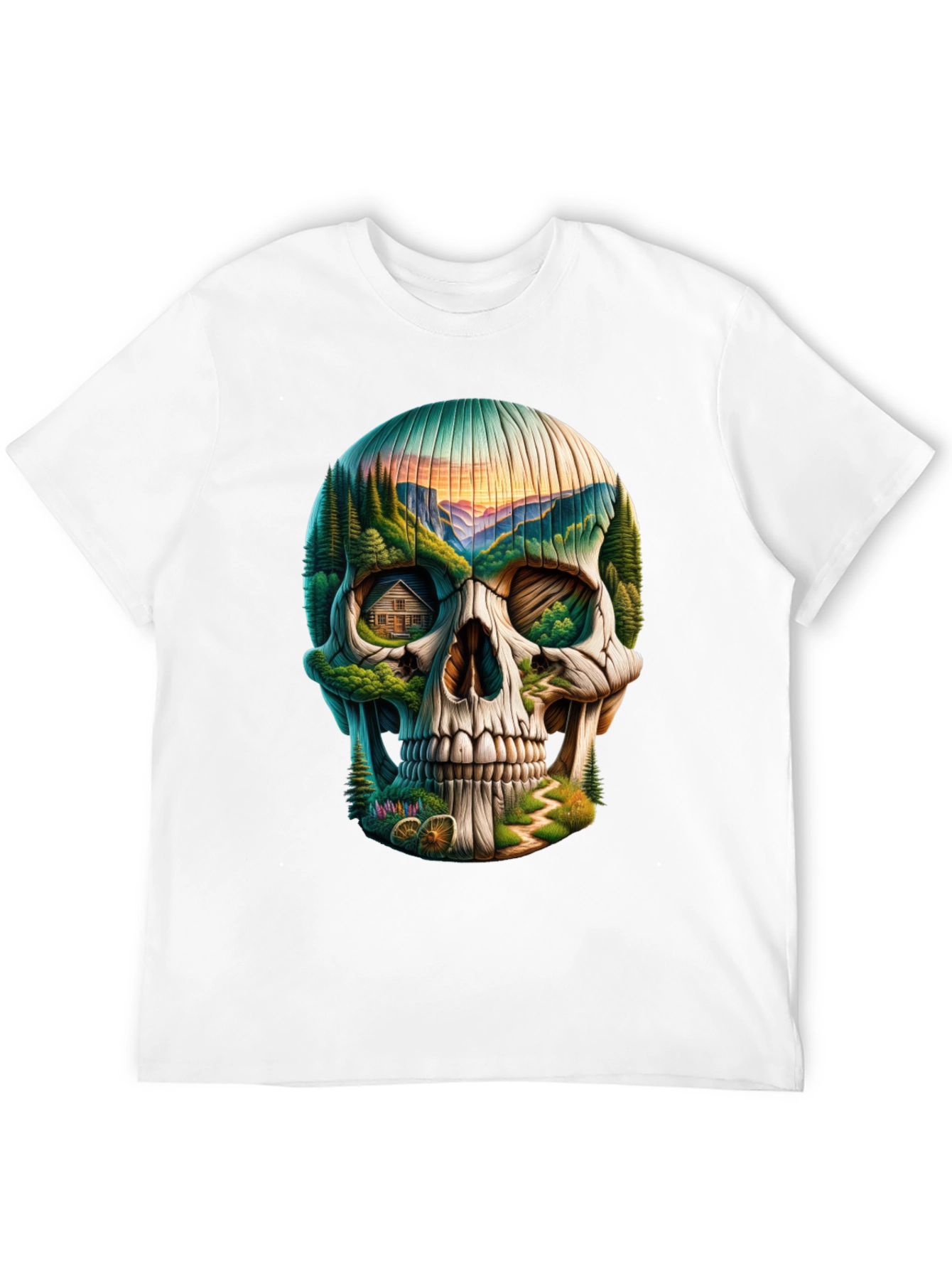 Skull Landscape Graphic Tee - Unique Design