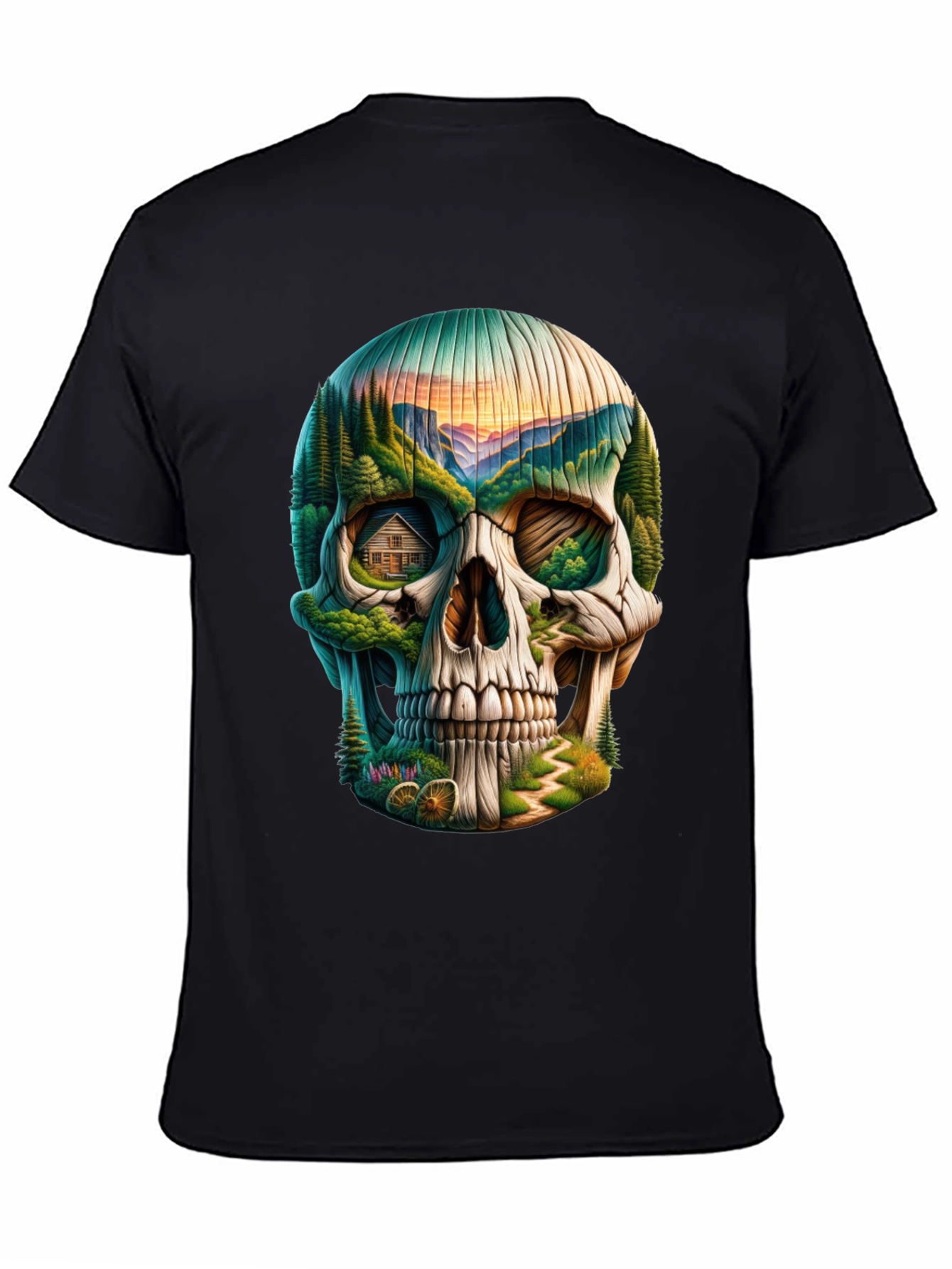 Skull Landscape Graphic Tee - Unique Design